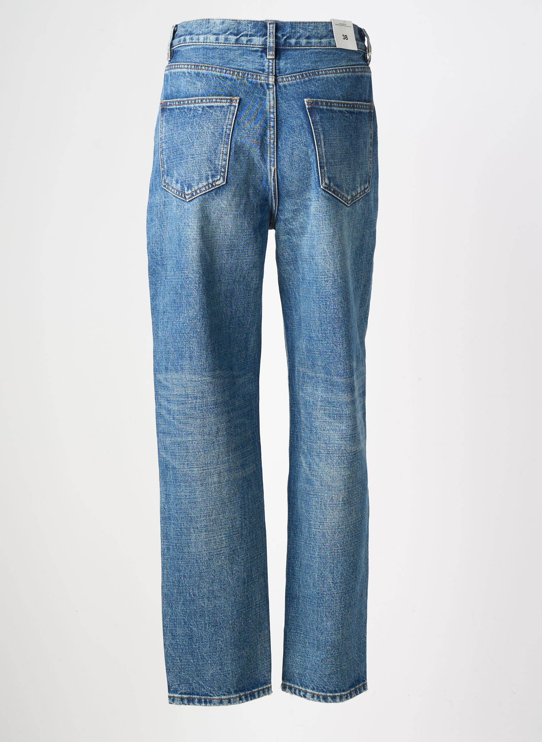 Jeans coupe droite taille haute taille haute bleu R.DISPLAY femme