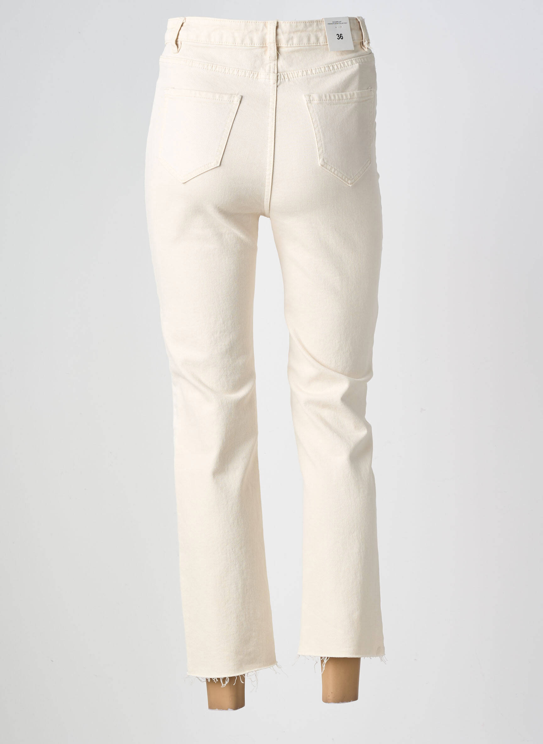 Jeans coupe slim taille haute taille haute beige R.DISPLAY femme