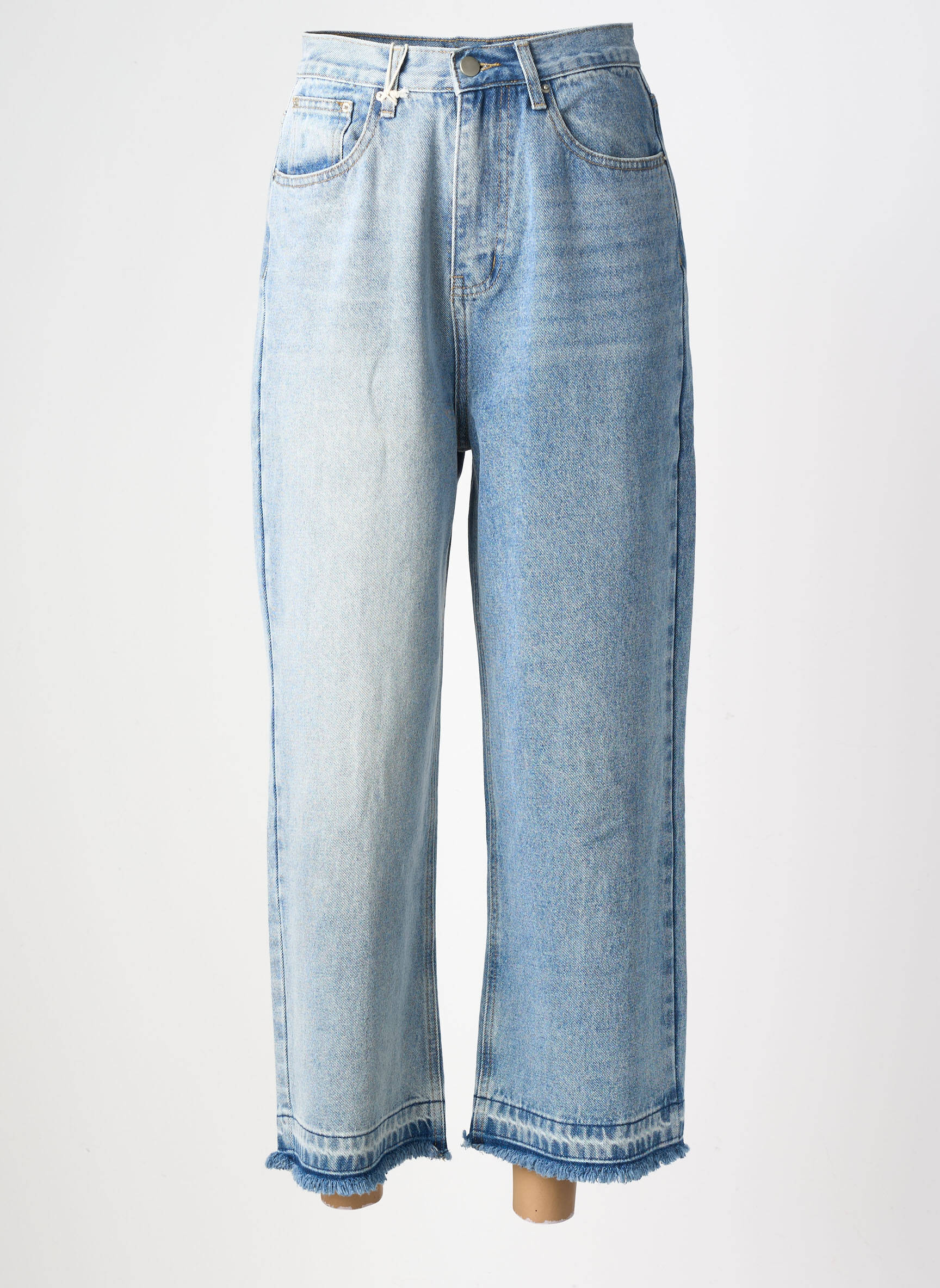 Jeans coupe large stretch taille normale bleu SWEEWË femme