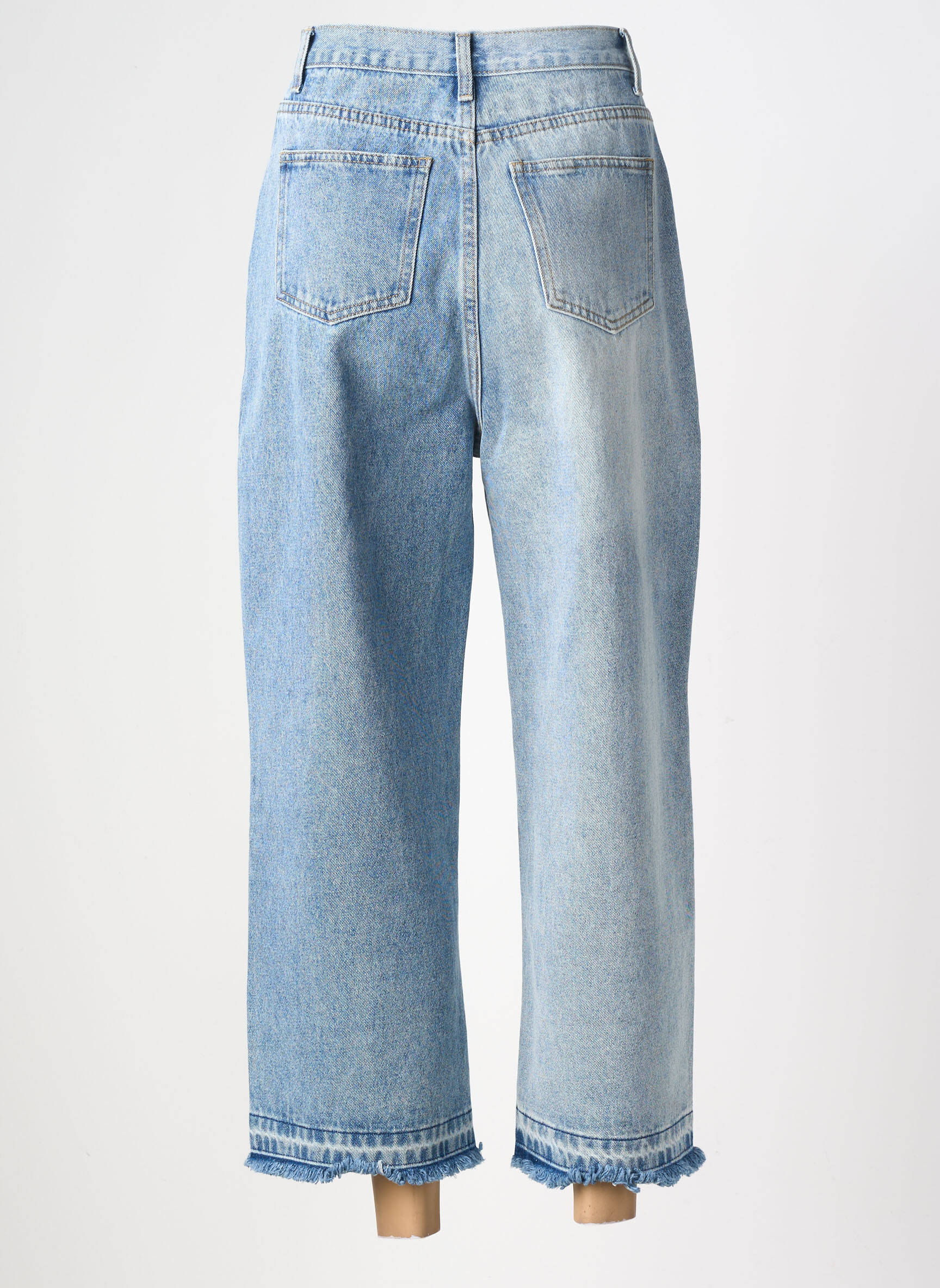 Jeans coupe large stretch taille normale bleu SWEEWË femme
