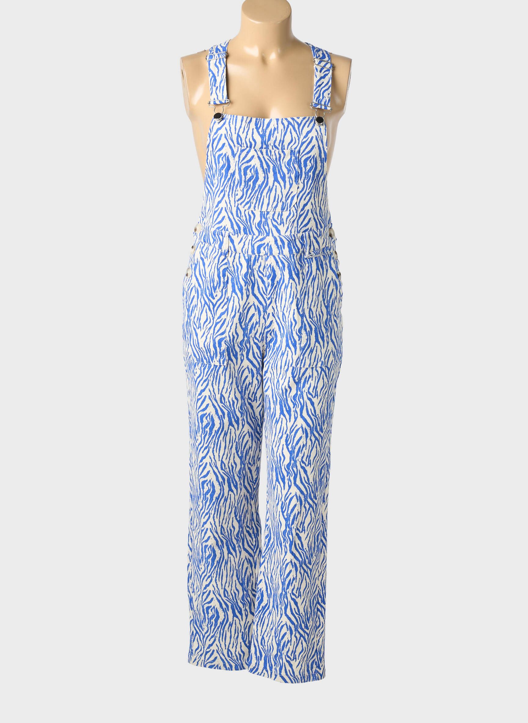 Salopette coupe droite fines bretelles bleu GRACIELA femme