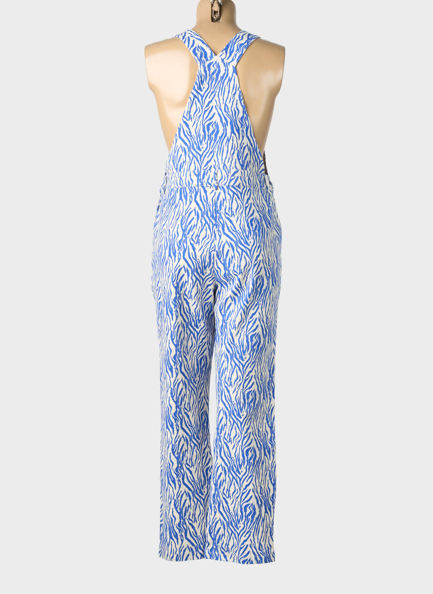 Salopette coupe droite fines bretelles bleu GRACIELA femme
