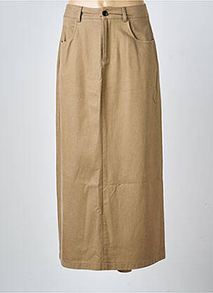 Jupe longue taille normale beige FEELHOO femme