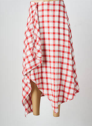Jupe longue coupe fluide rouge DAPHNEA femme