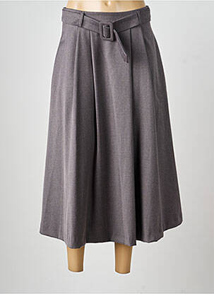 Jupe longue fermeture zippée au dos gris GARCONNE femme