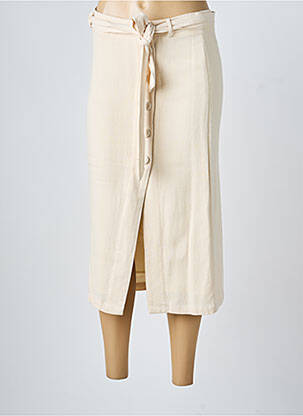 Jupe mi-longue taille normale beige CHARLIOR femme