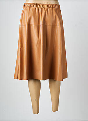 Jupe mi-longue stretch marron SENES femme