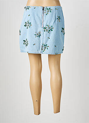 Jupe courte fermeture zippée au dos bleu DAPHNEA femme