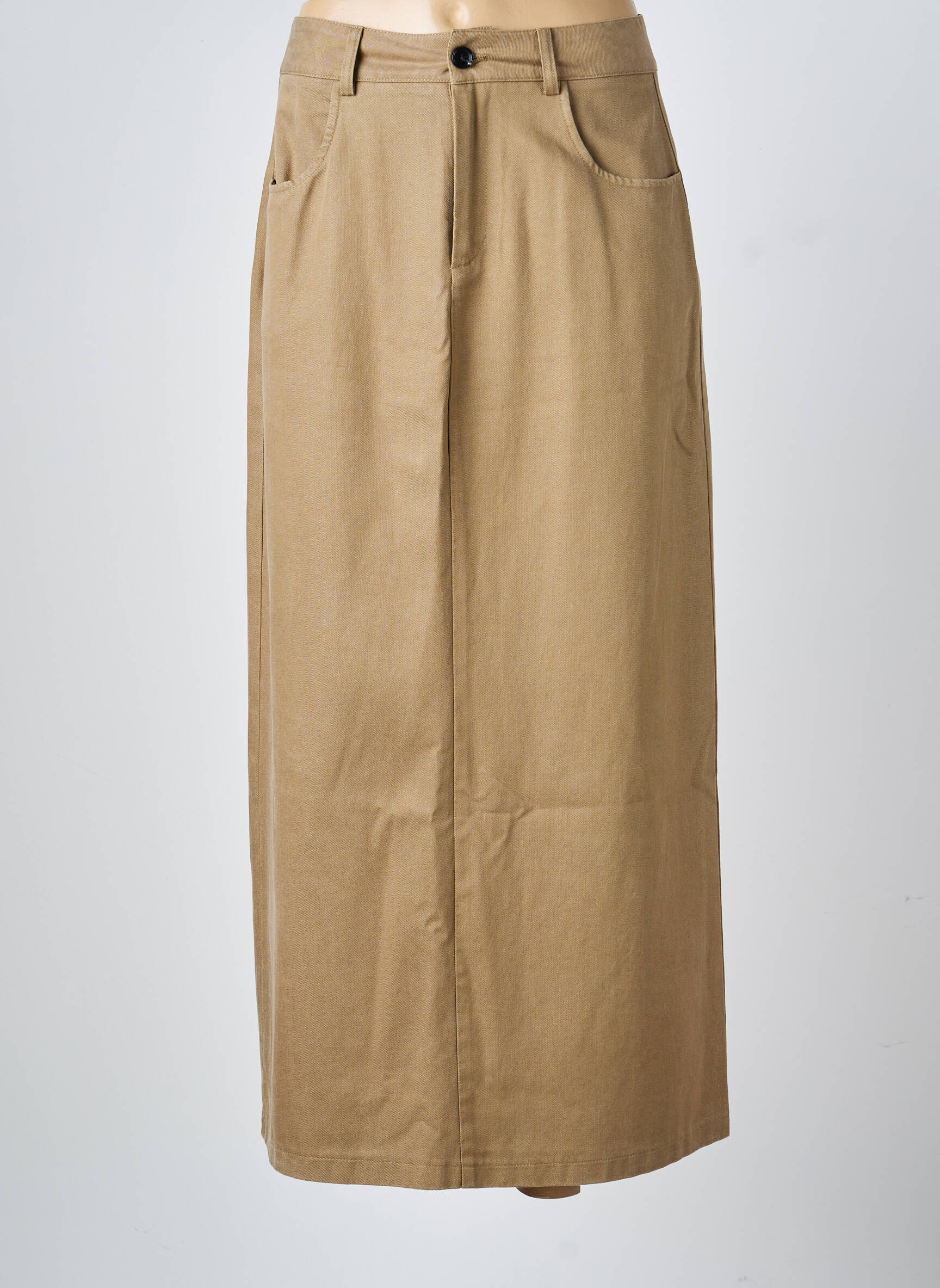 Jupe longue taille normale beige FEELHOO femme