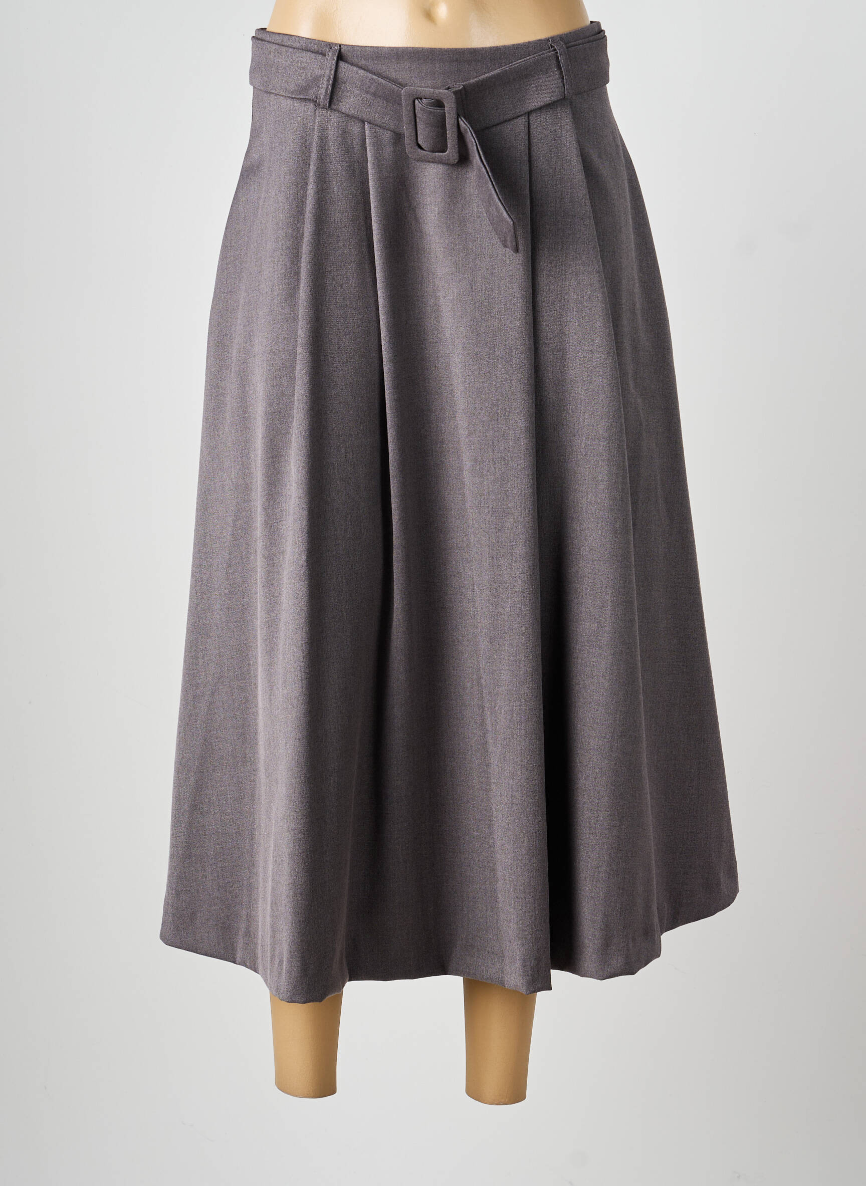 Jupe longue fermeture zippée au dos gris GARCONNE femme
