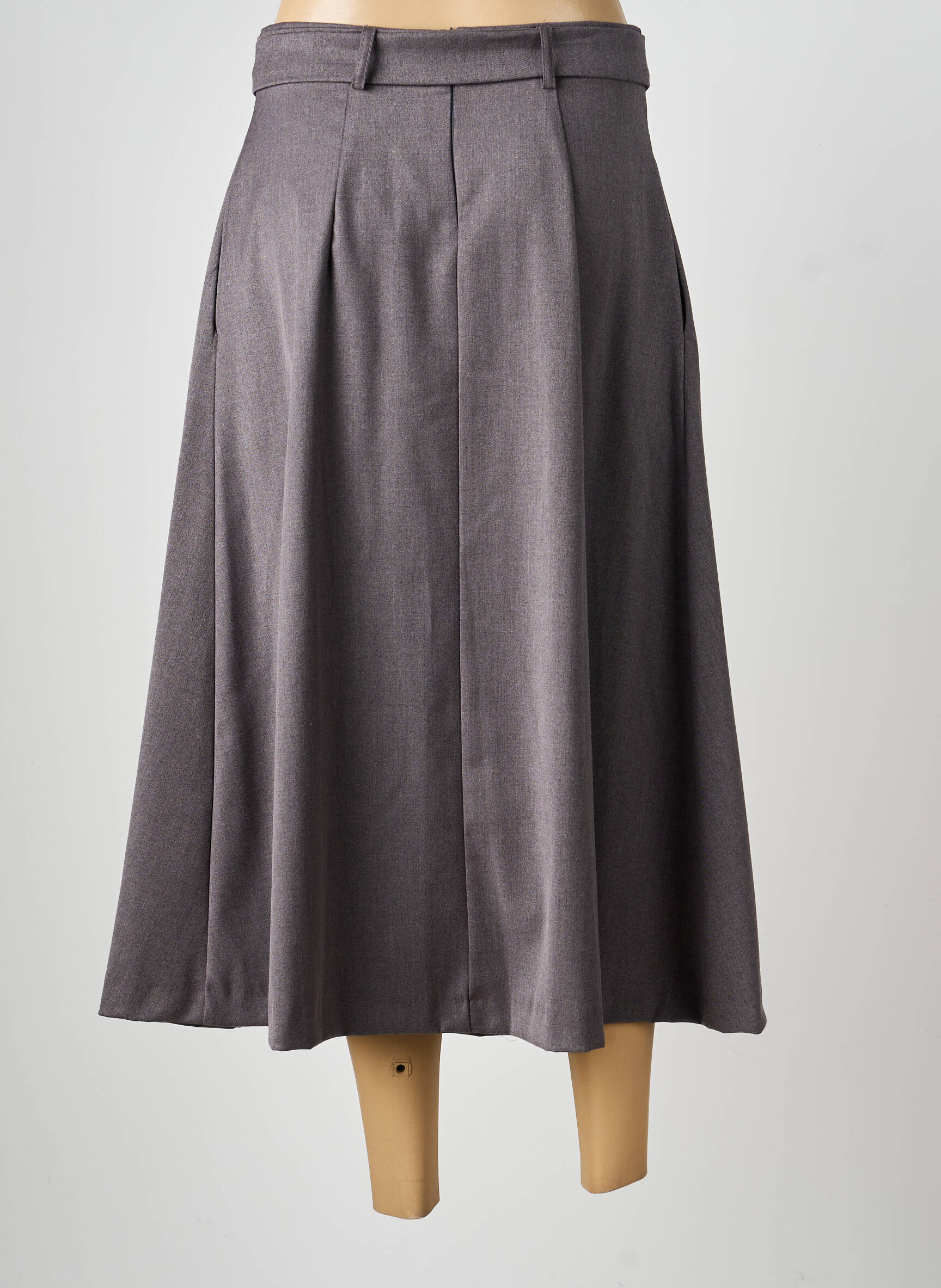 Jupe longue fermeture zippée au dos gris GARCONNE femme