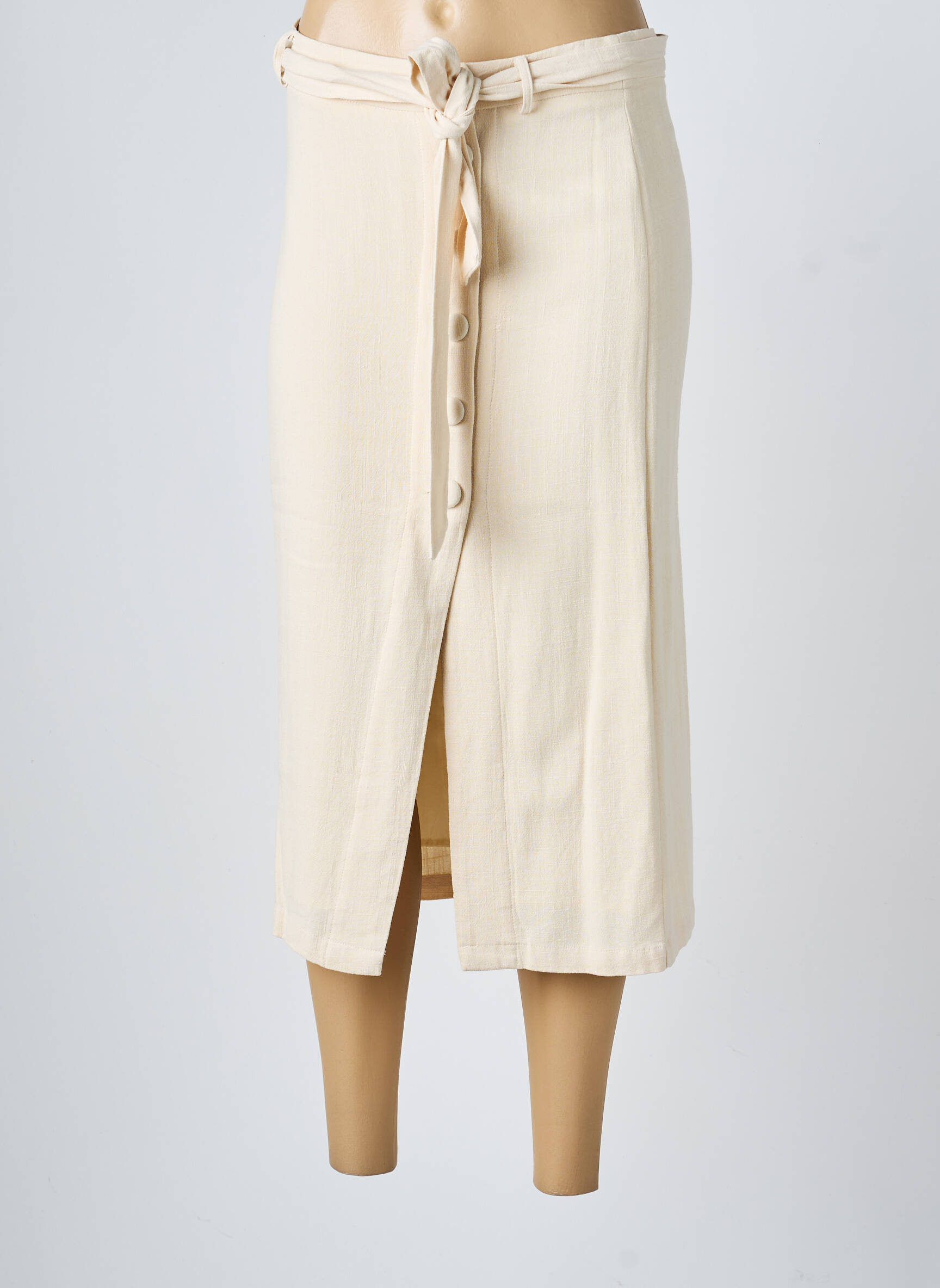 Jupe mi-longue taille normale beige CHARLIOR femme