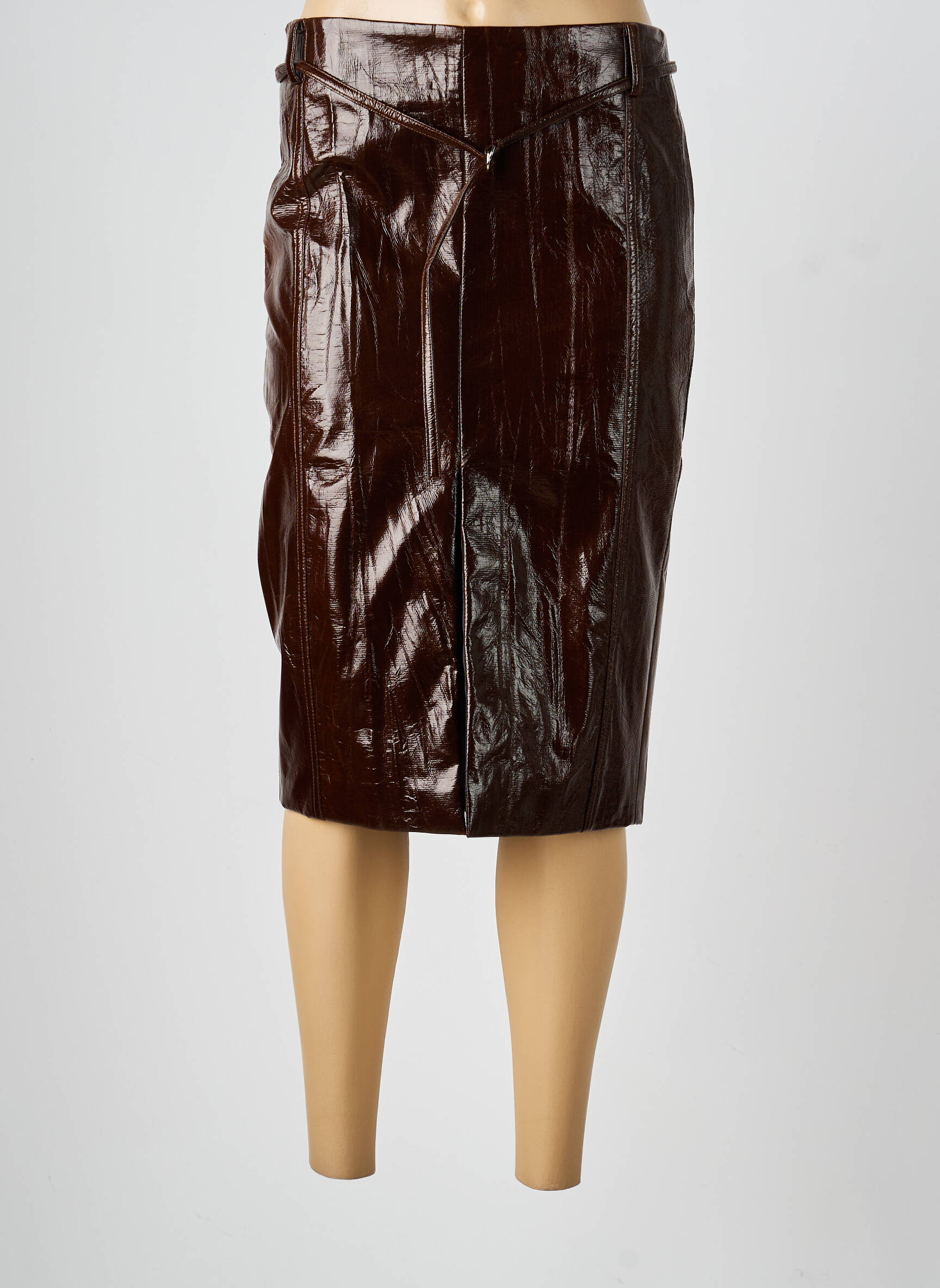 Jupe mi-longue taille normale marron GARCONNE femme
