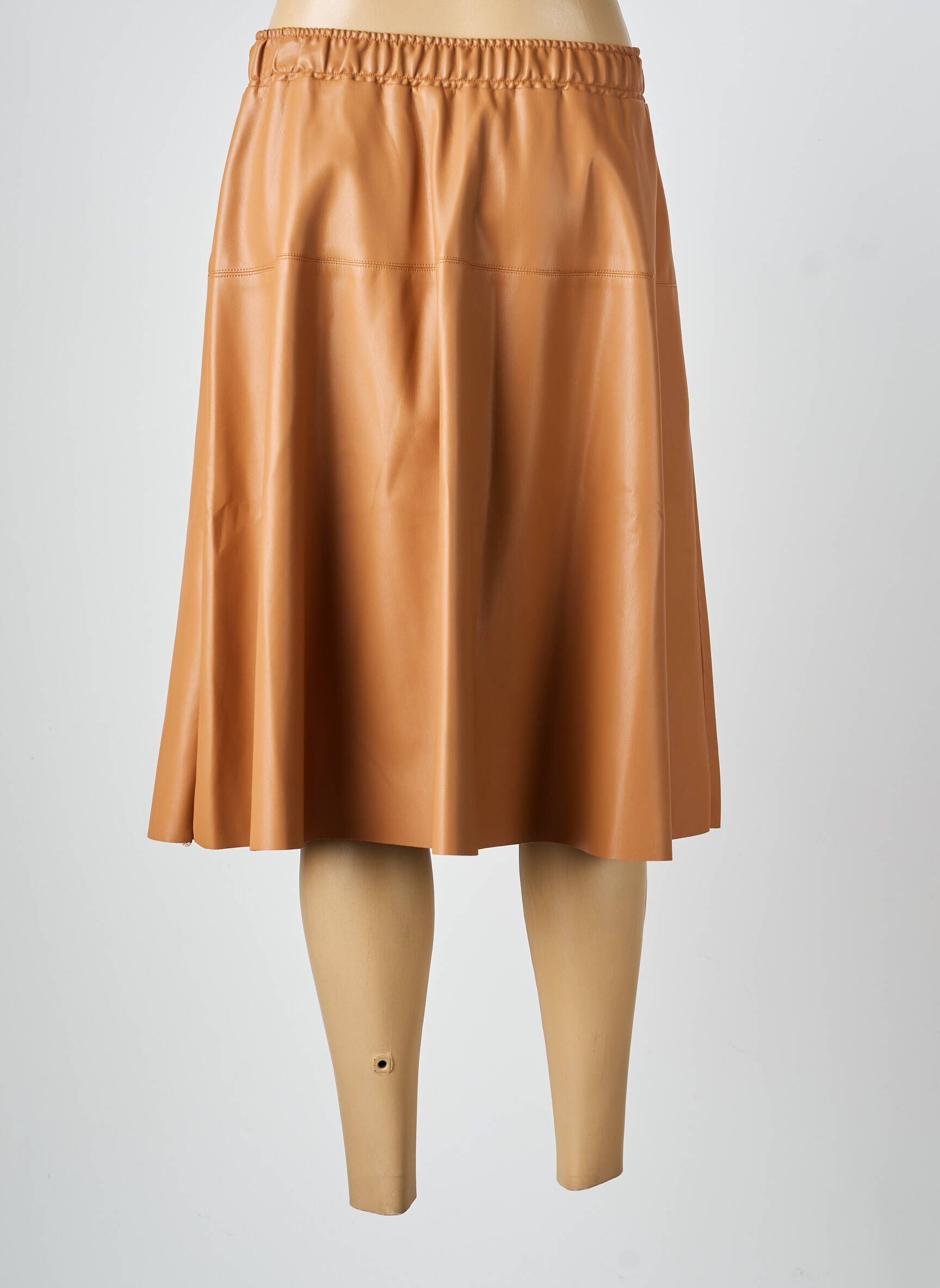 Jupe mi-longue stretch marron SENES femme
