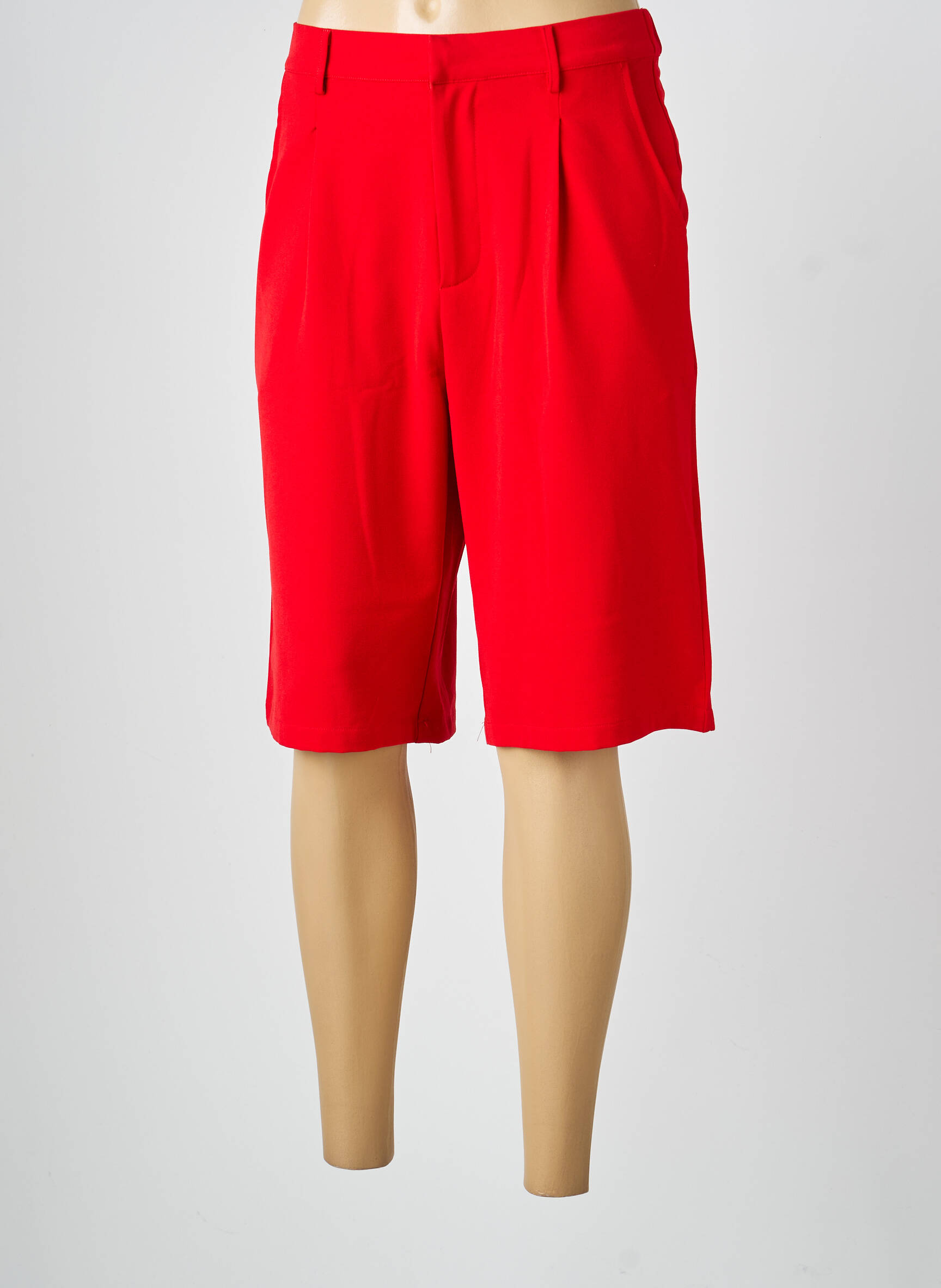 Bermuda taille élastique taille normale rouge DAPHNEA femme