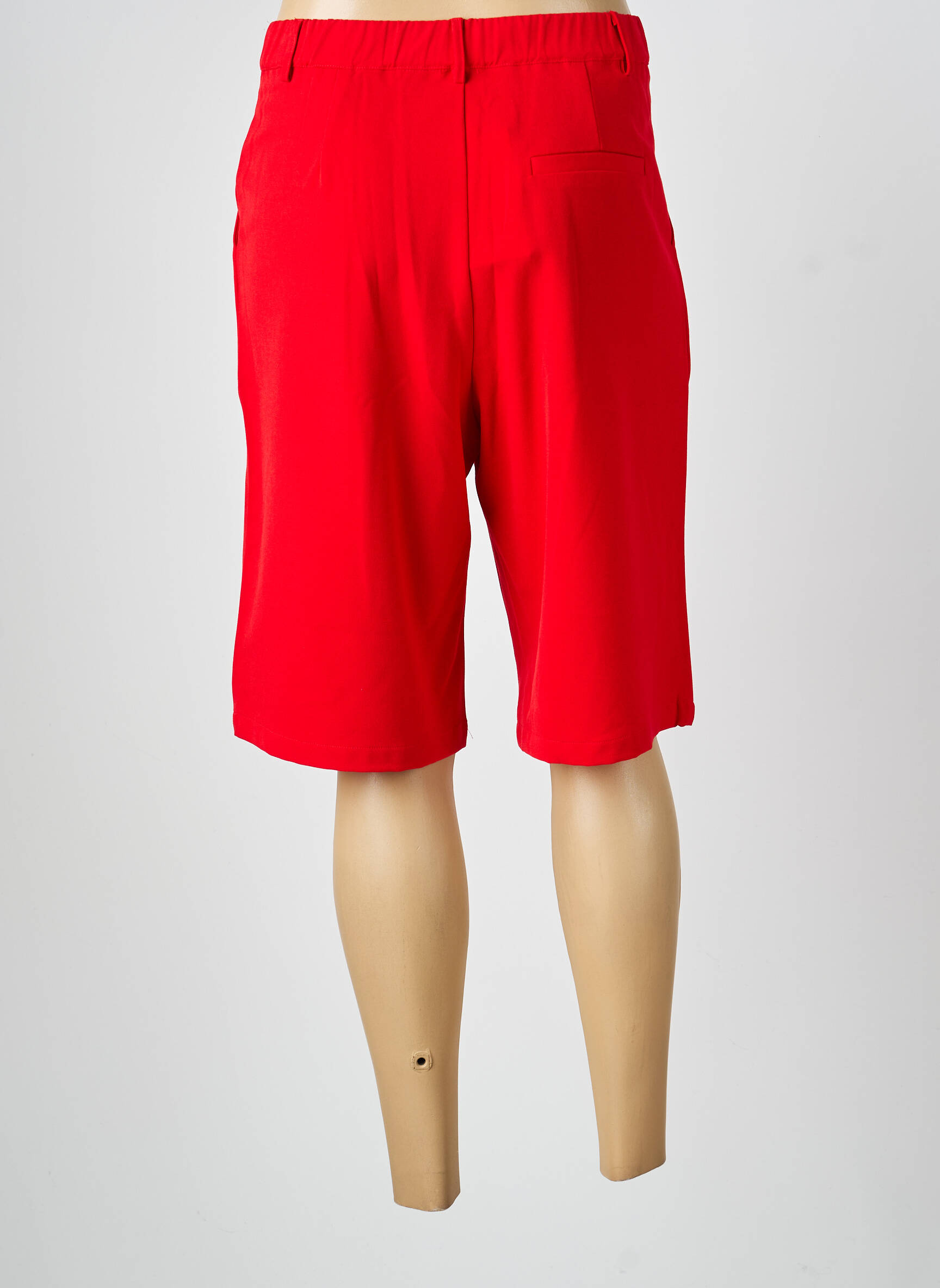 Bermuda taille élastique taille normale rouge DAPHNEA femme