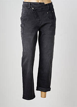 Jeans coupe droite stretch taille normale noir INDIES femme