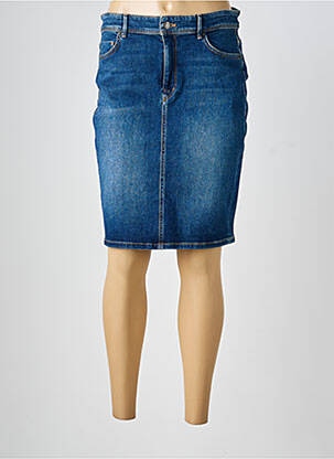 Jupe mi-longue stretch bleu MARC CAIN femme