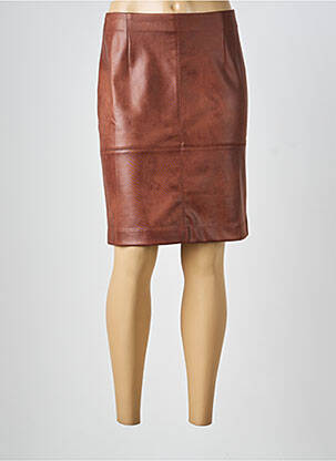 Jupe mi-longue stretch marron EVA KAYAN femme