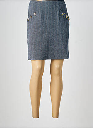 Jupe courte coupe droite bleu EVA KAYAN femme