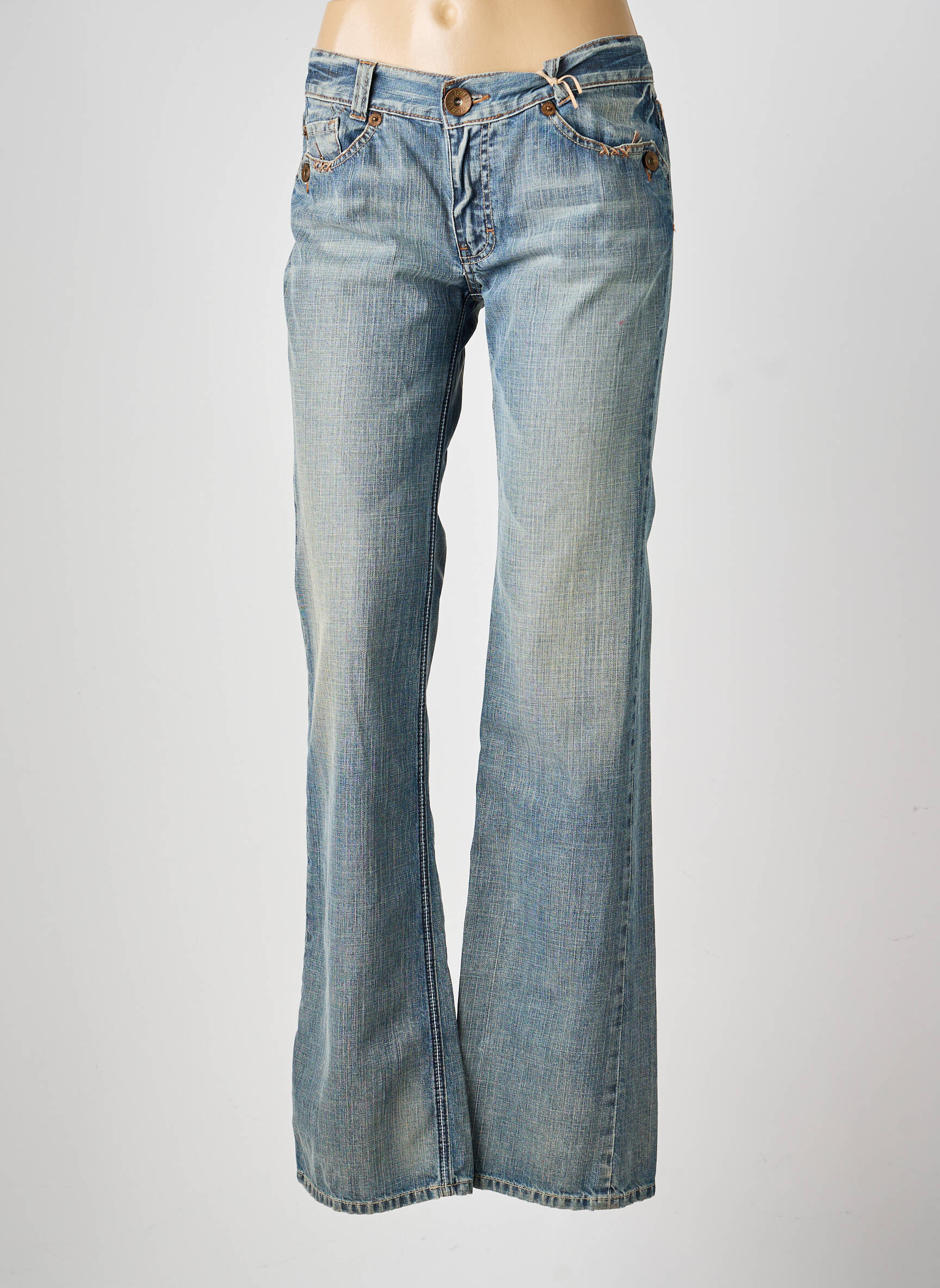 Jeans coupe droite taille normale taille normale bleu USED JEANS femme