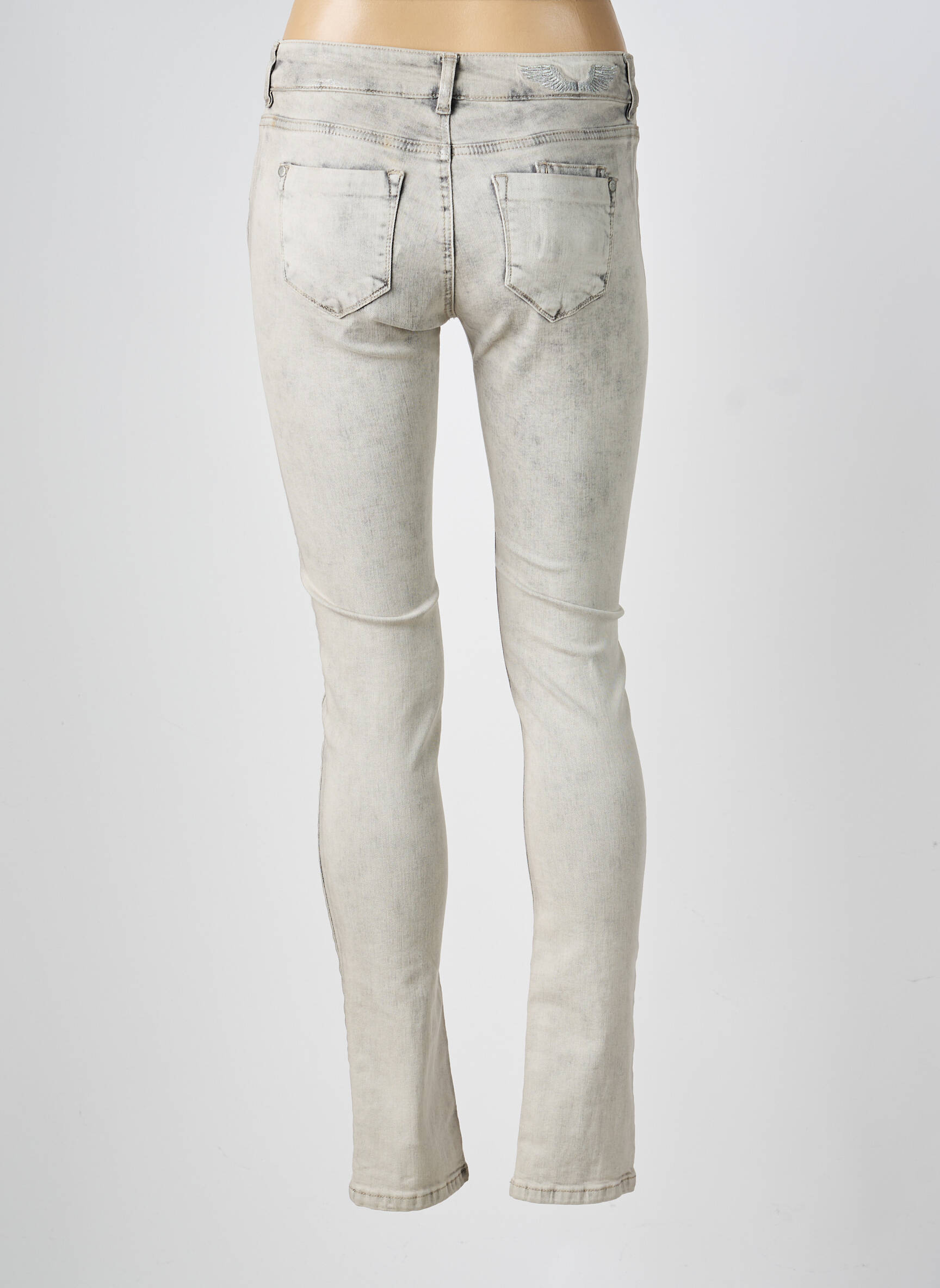 Jeans coupe slim taille basse taille basse gris HUIT SIX SEPT femme