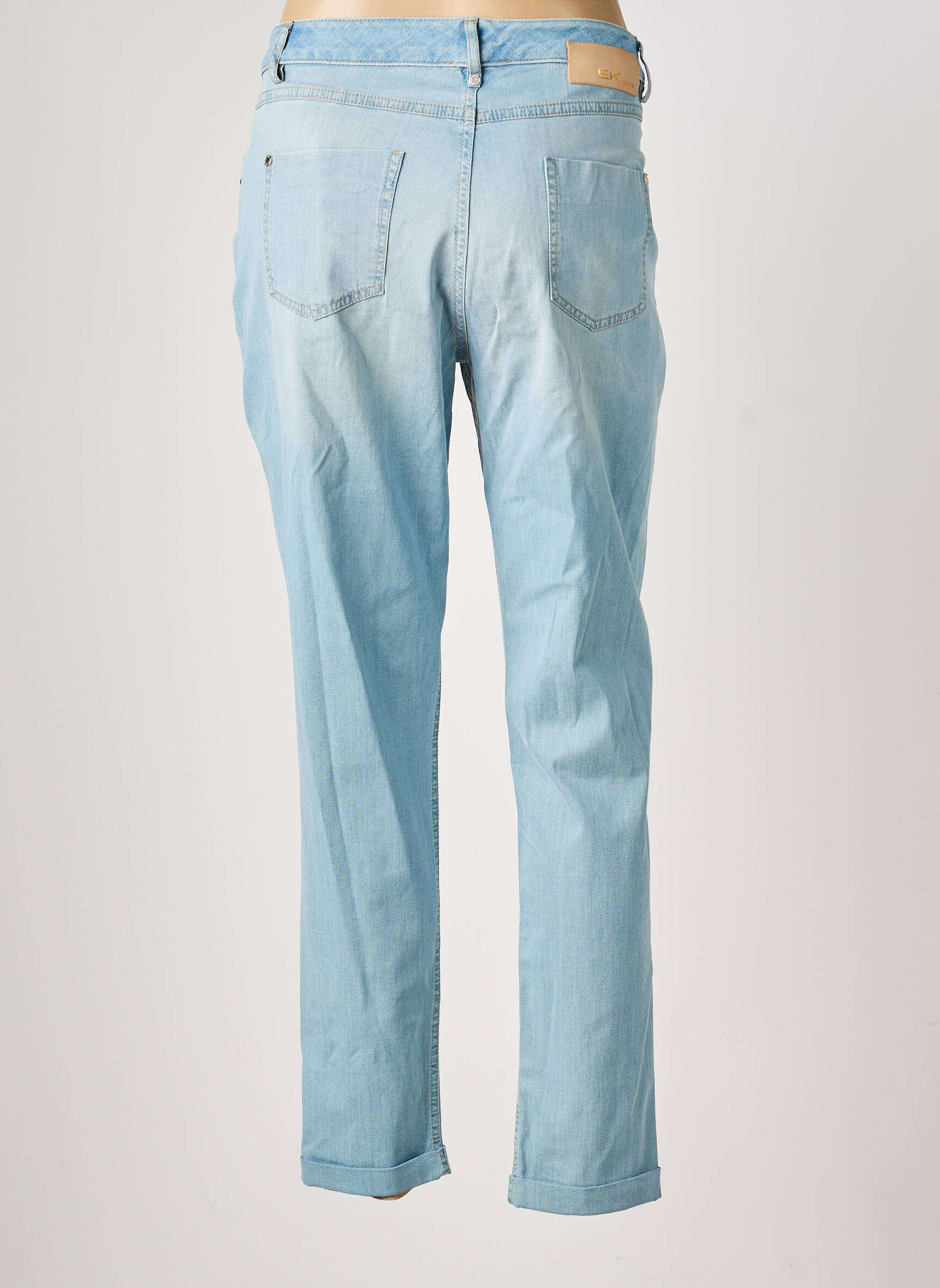 Jeans coupe droite stretch taille normale bleu EVA KAYAN femme