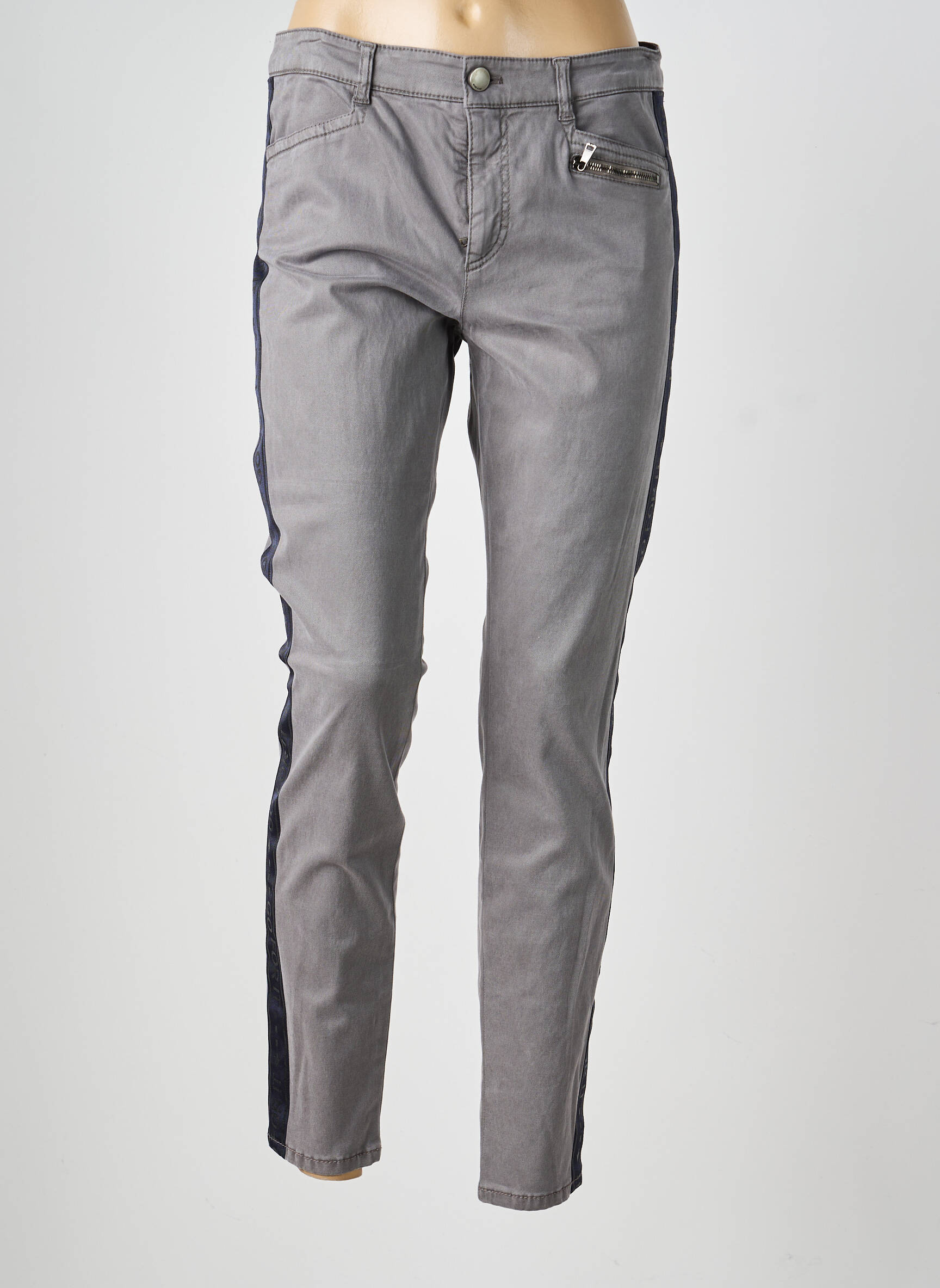 Pantalon slim tissage popeline taille normale gris MARC CAIN femme