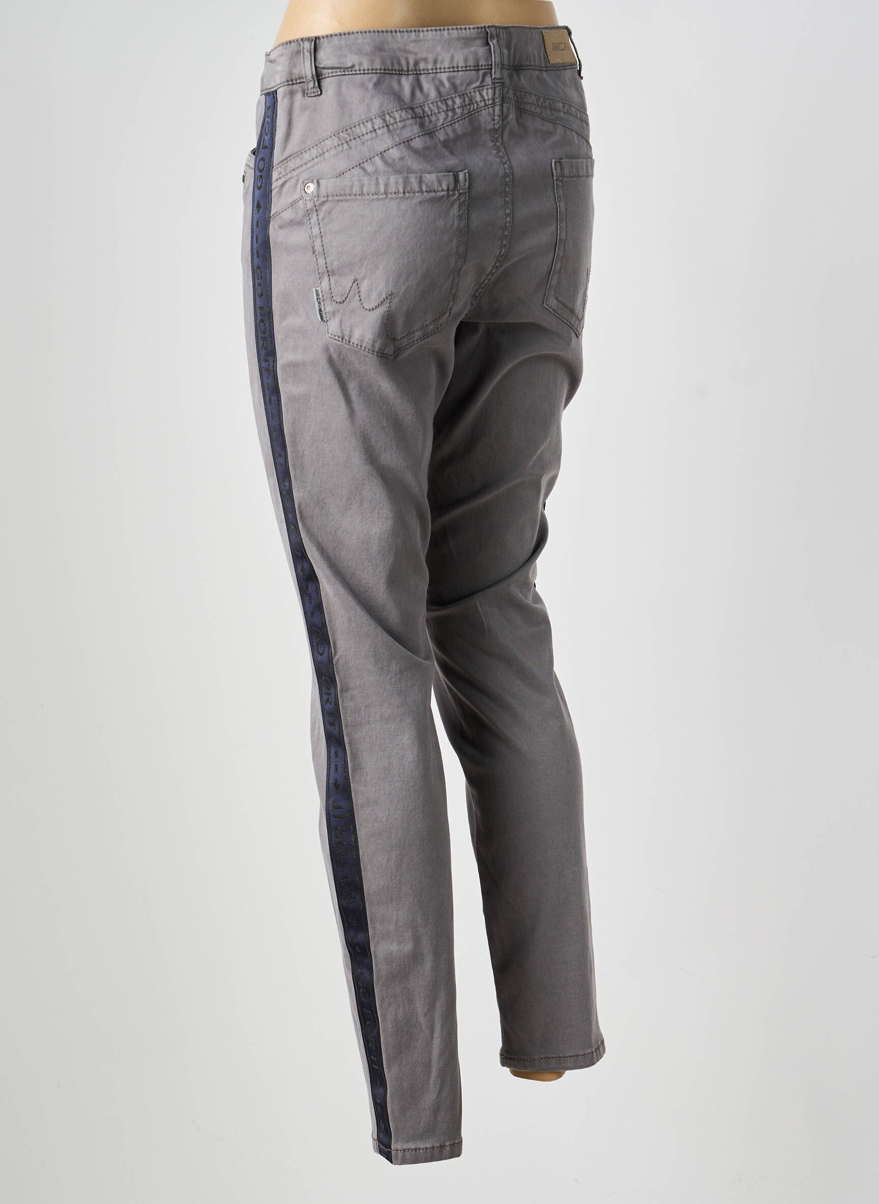 Pantalon slim tissage popeline taille normale gris MARC CAIN femme