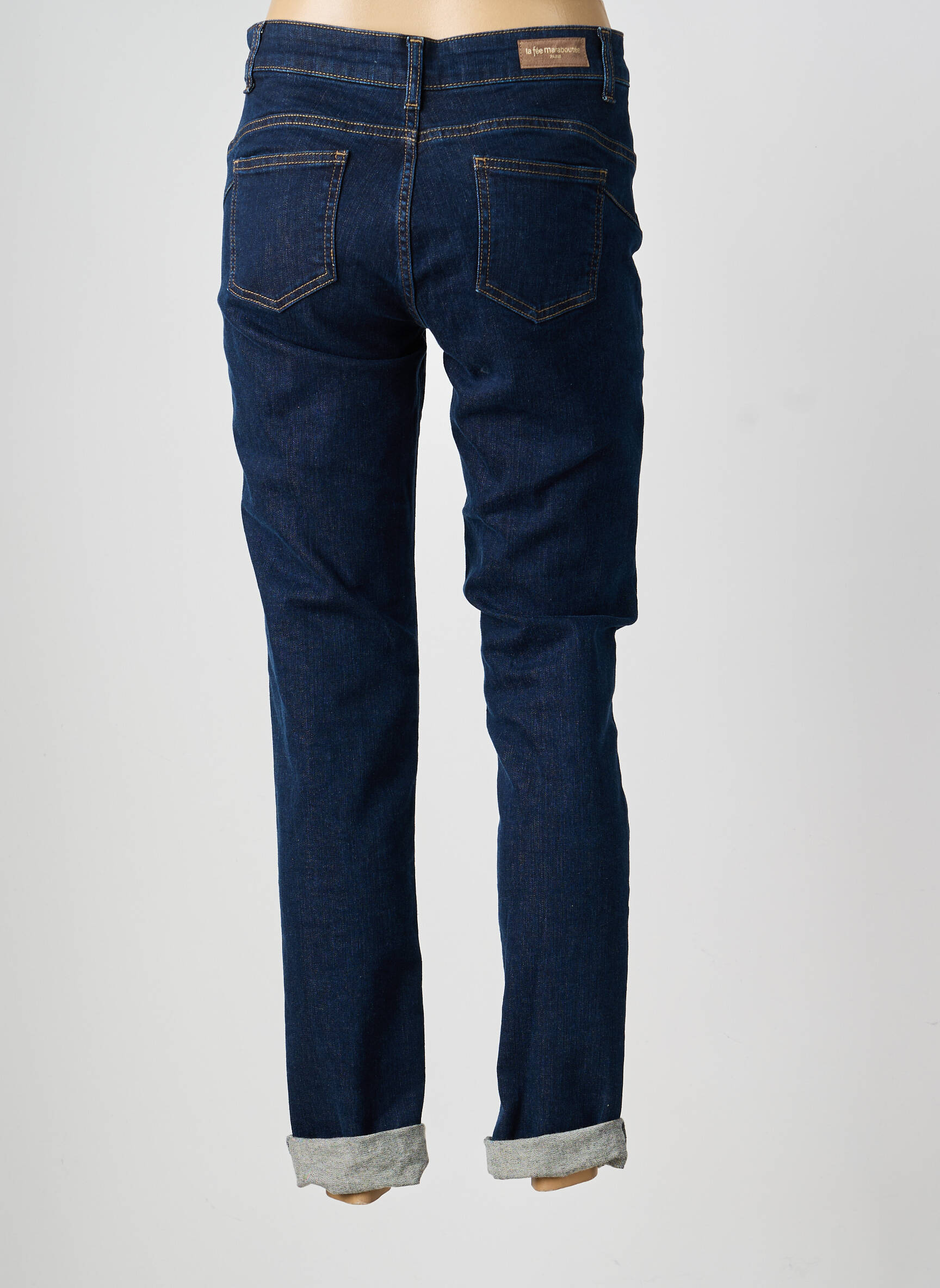 Jeans coupe slim stretch taille normale bleu LA FEE MARABOUTEE femme