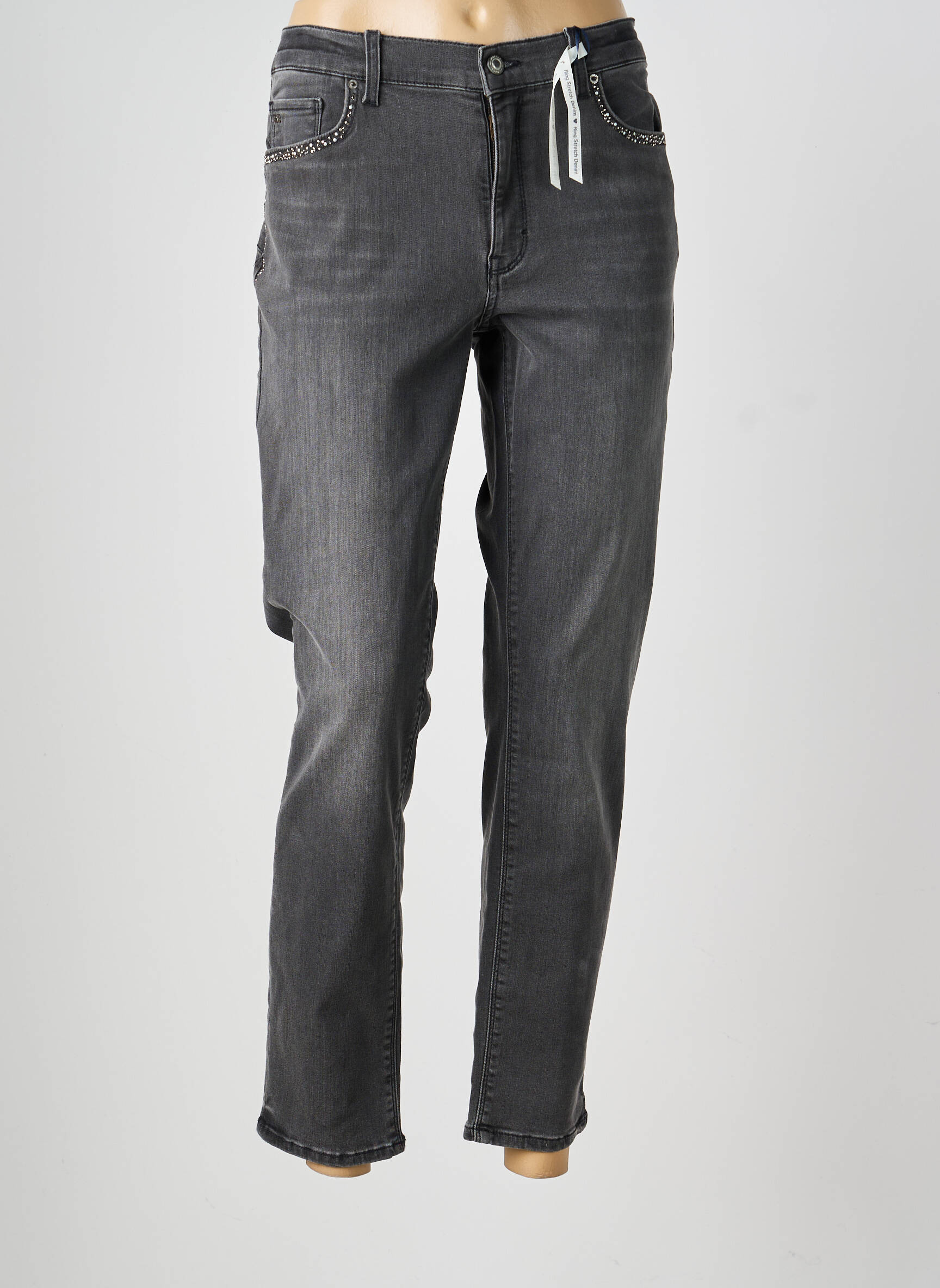 Jeans coupe droite stretch taille normale gris RAFFAELLO ROSSI femme