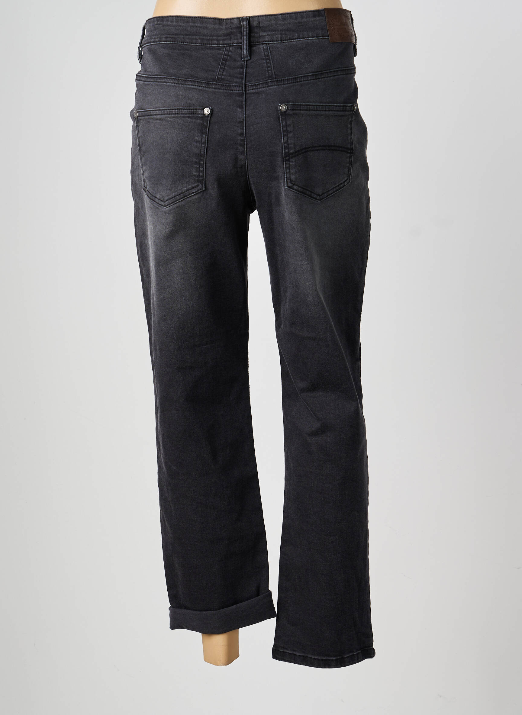 Jeans coupe droite stretch taille normale noir INDIES femme