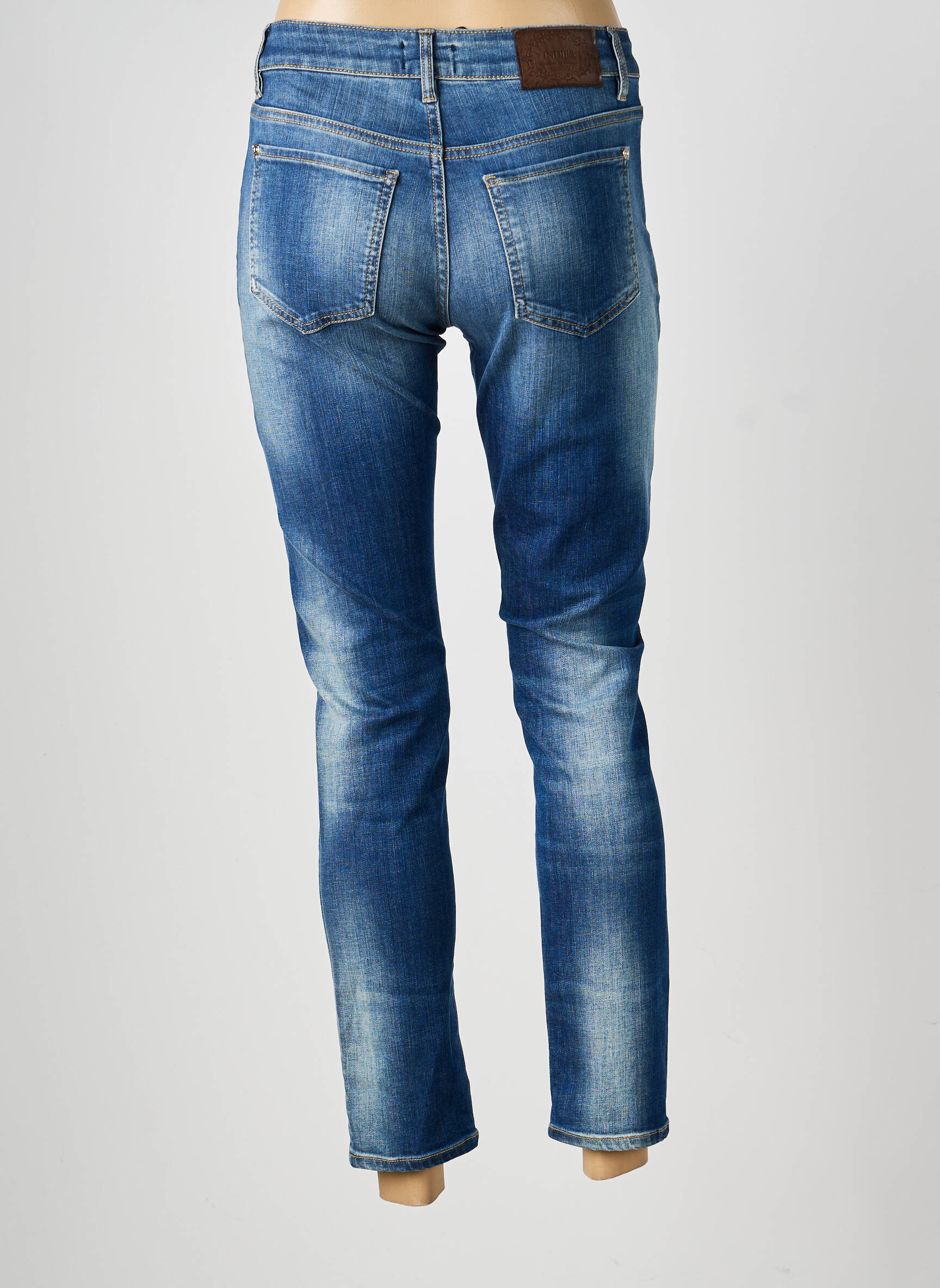 Jeans coupe slim stretch taille normale bleu INDIES femme