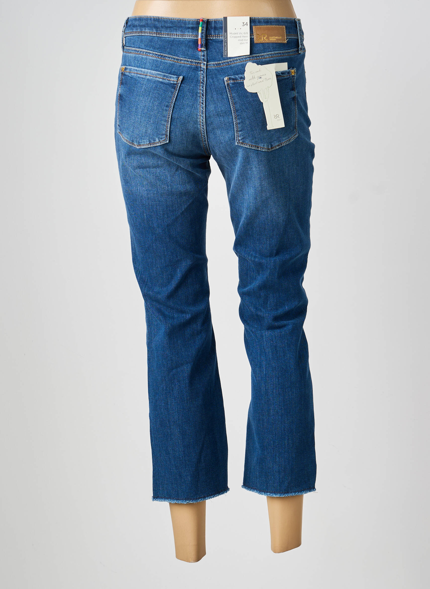 Jeans coupe slim stretch taille normale bleu RAFFAELLO ROSSI femme