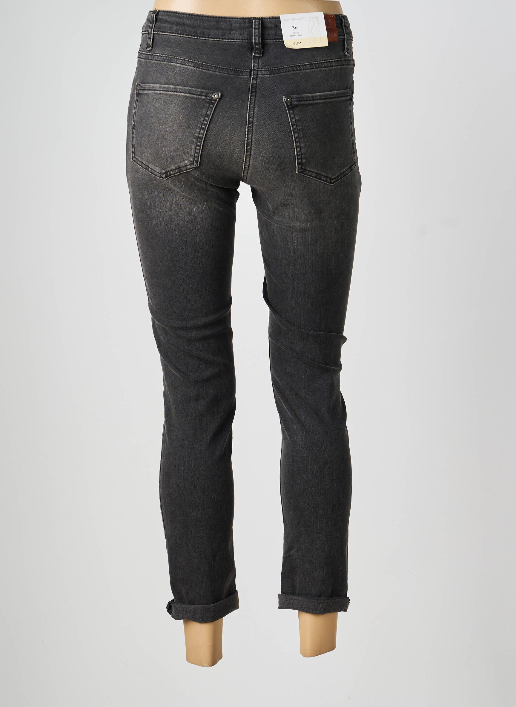 Pantalon 7/8 stretch taille normale gris BETTY BARCLAY femme