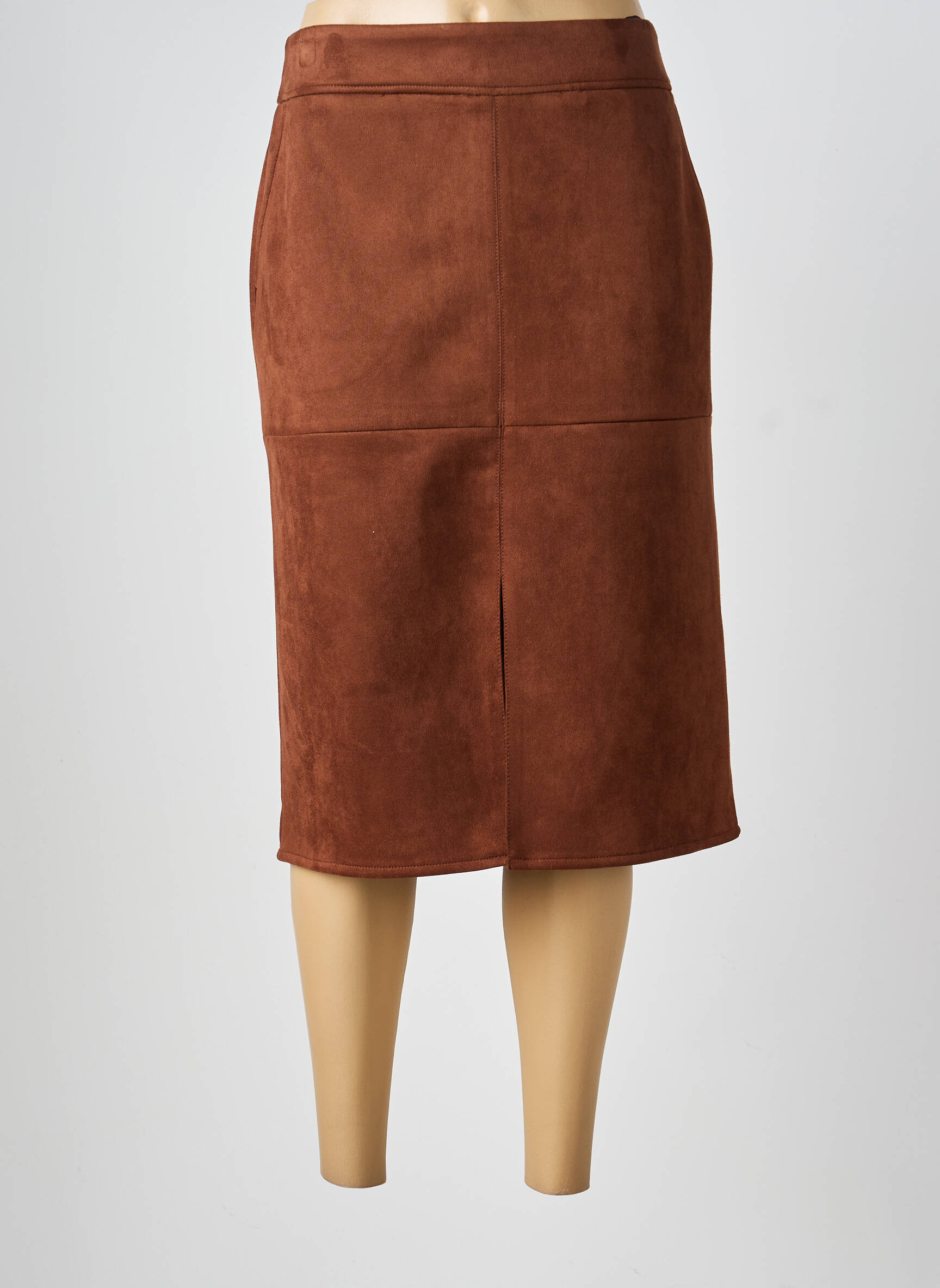 Jupe mi-longue stretch marron BETTY BARCLAY femme