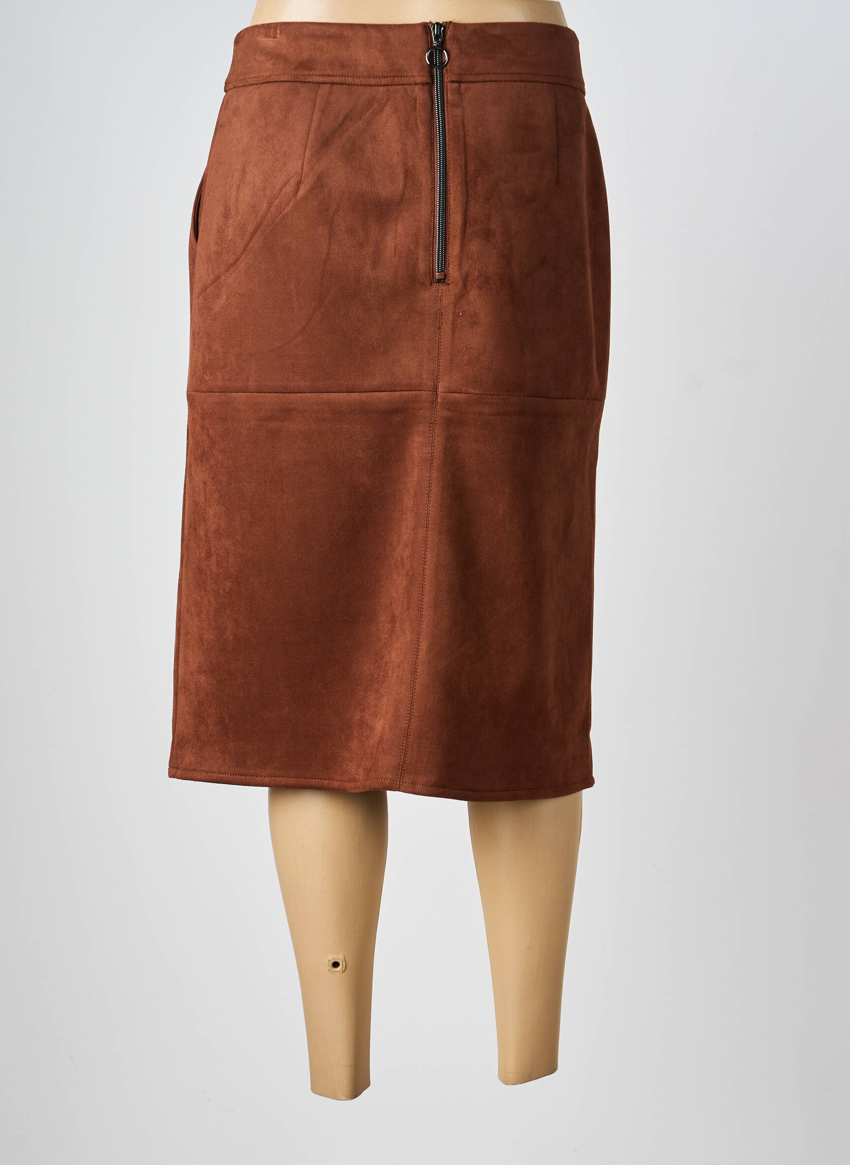 Jupe mi-longue stretch marron BETTY BARCLAY femme