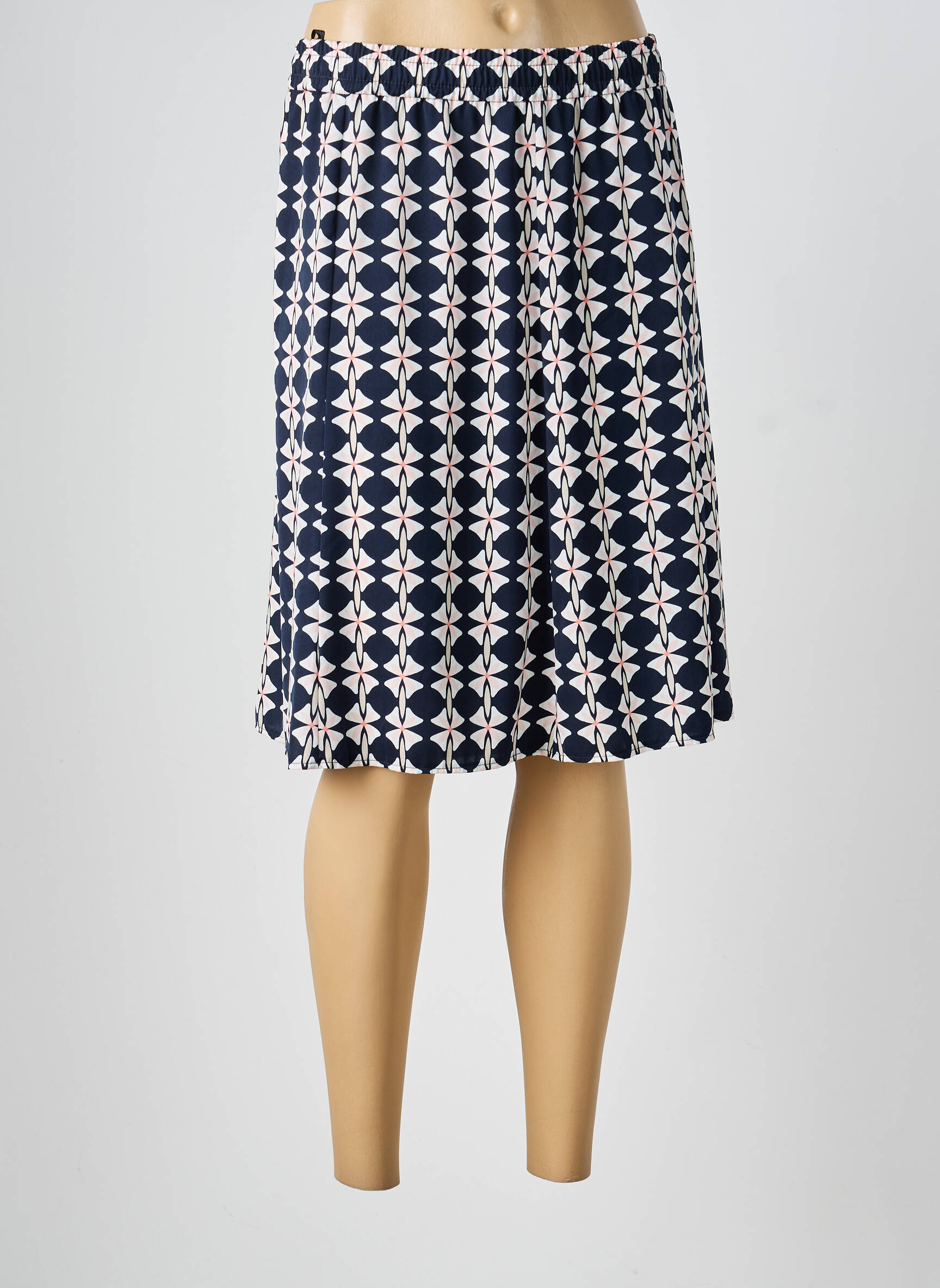 Jupe mi-longue coupe droite bleu BETTY BARCLAY femme