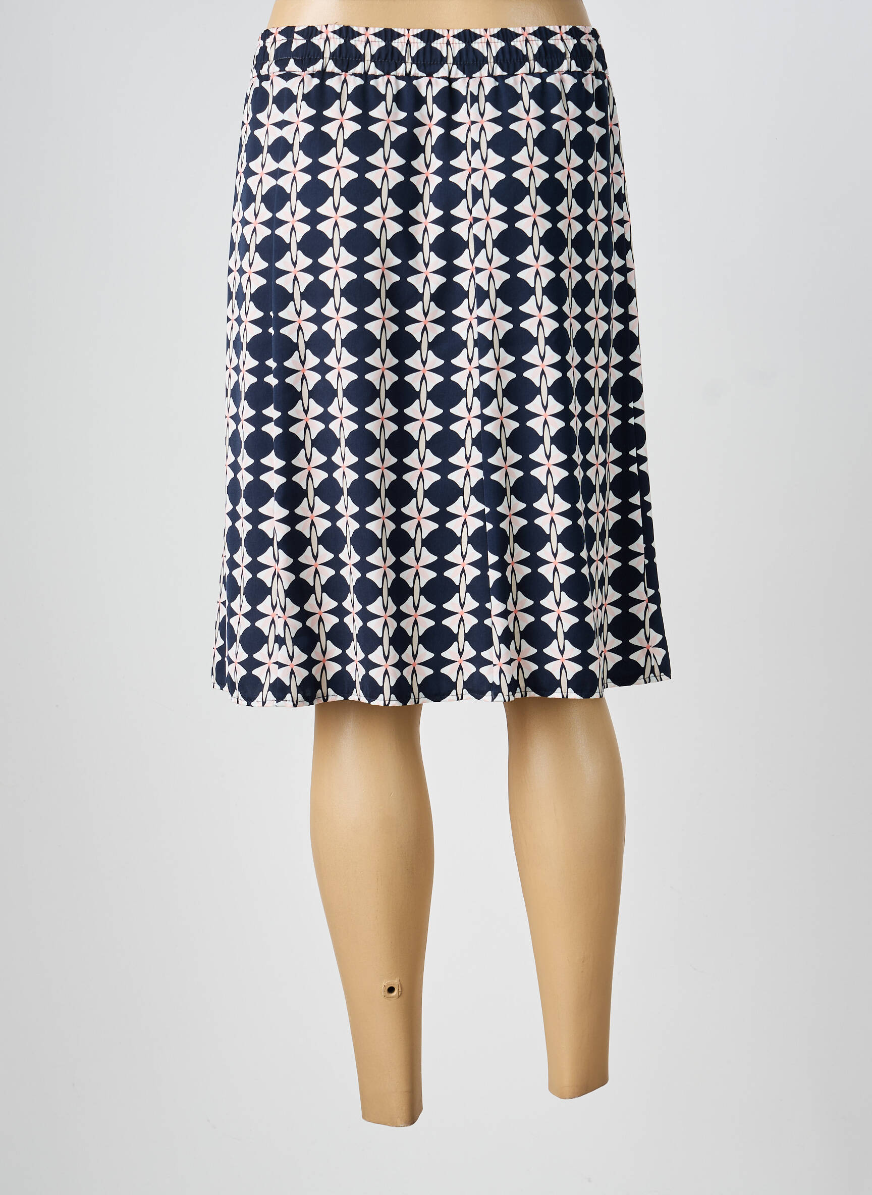 Jupe mi-longue coupe droite bleu BETTY BARCLAY femme
