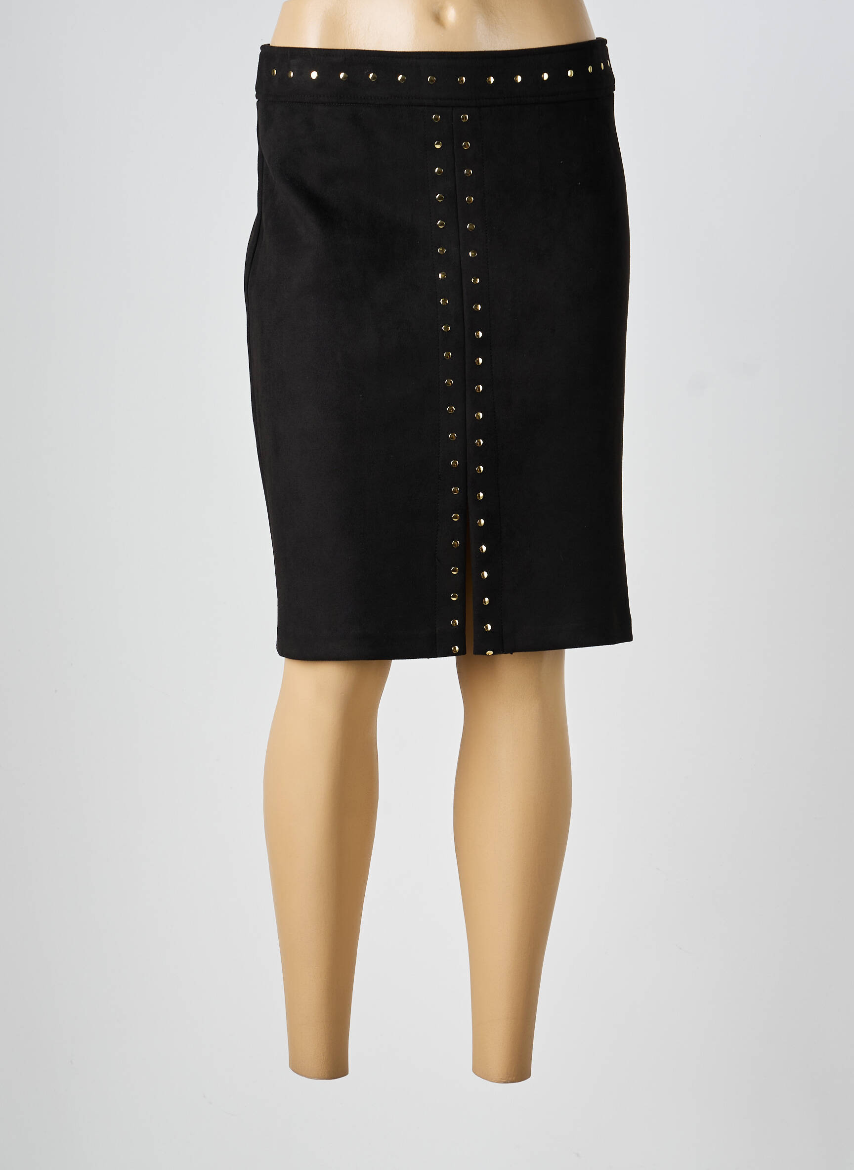 Jupe courte fermeture zippée au dos noir FRANK LYMAN femme
