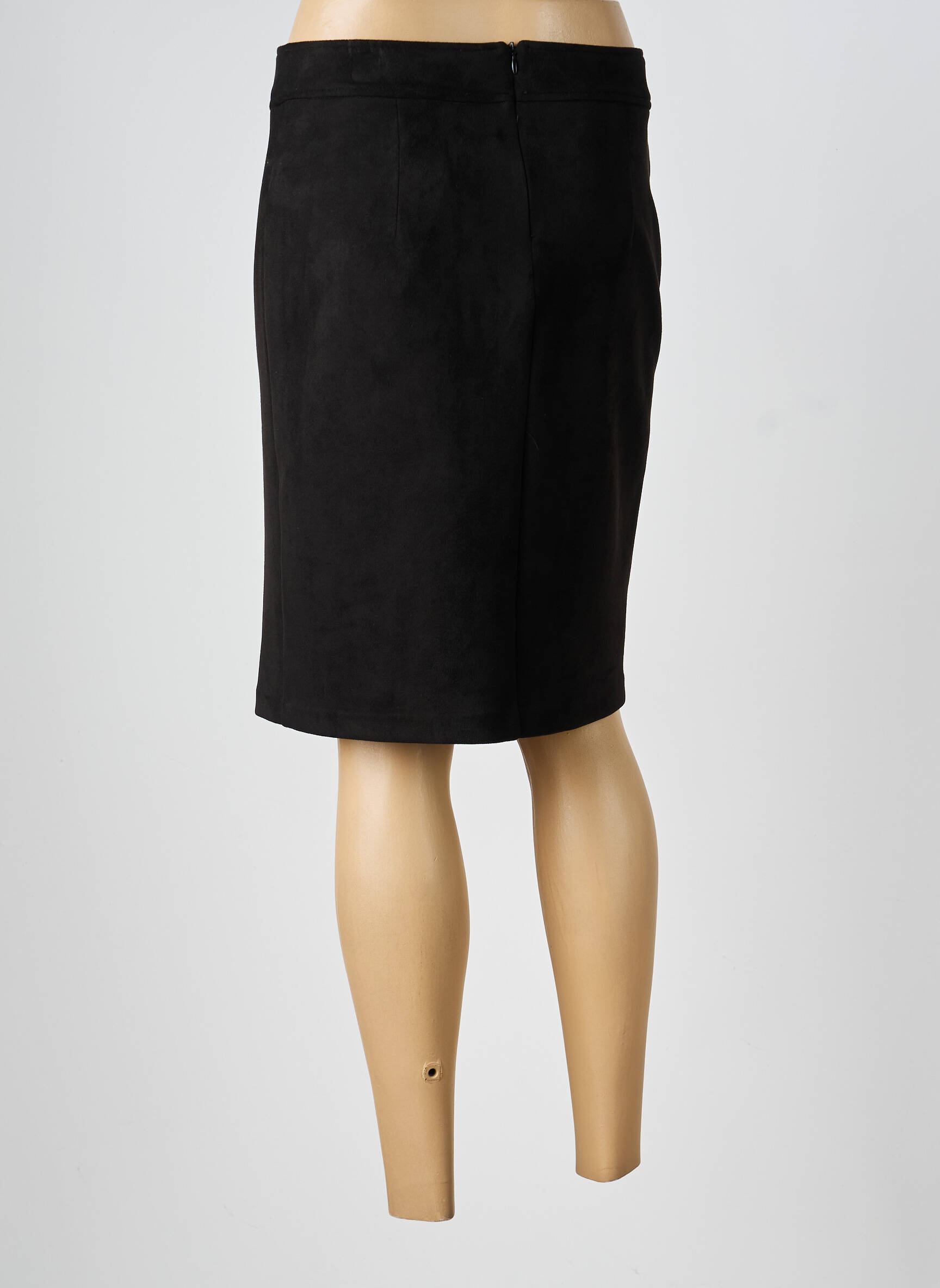 Jupe courte fermeture zippée au dos noir FRANK LYMAN femme