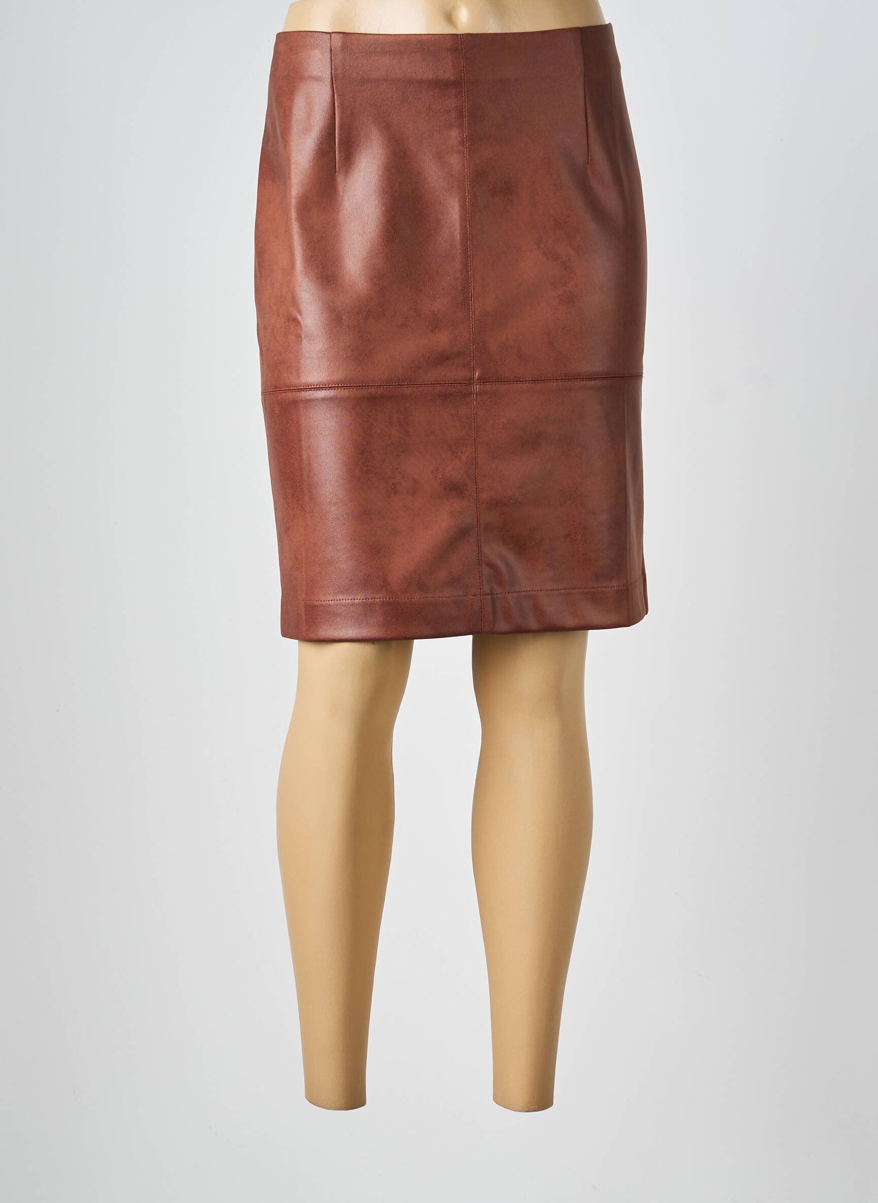 Jupe mi-longue stretch marron EVA KAYAN femme