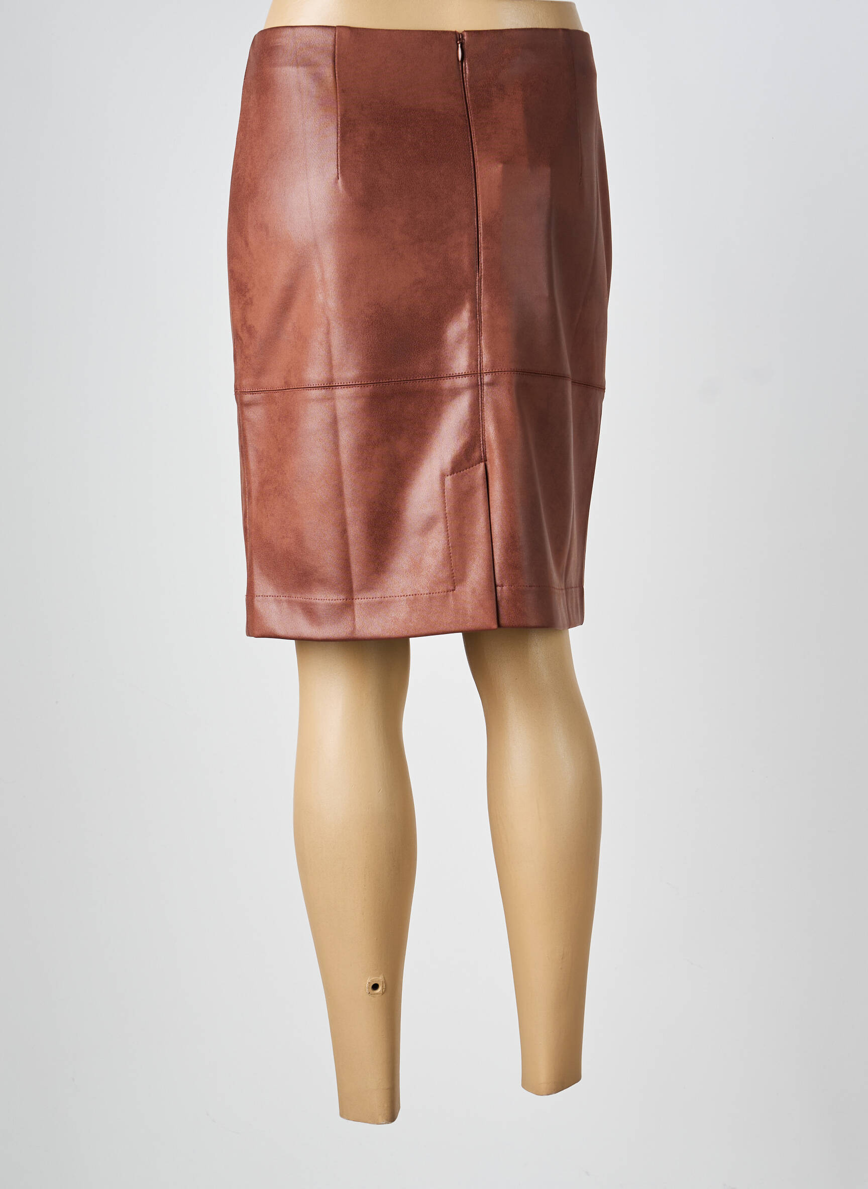 Jupe mi-longue stretch marron EVA KAYAN femme