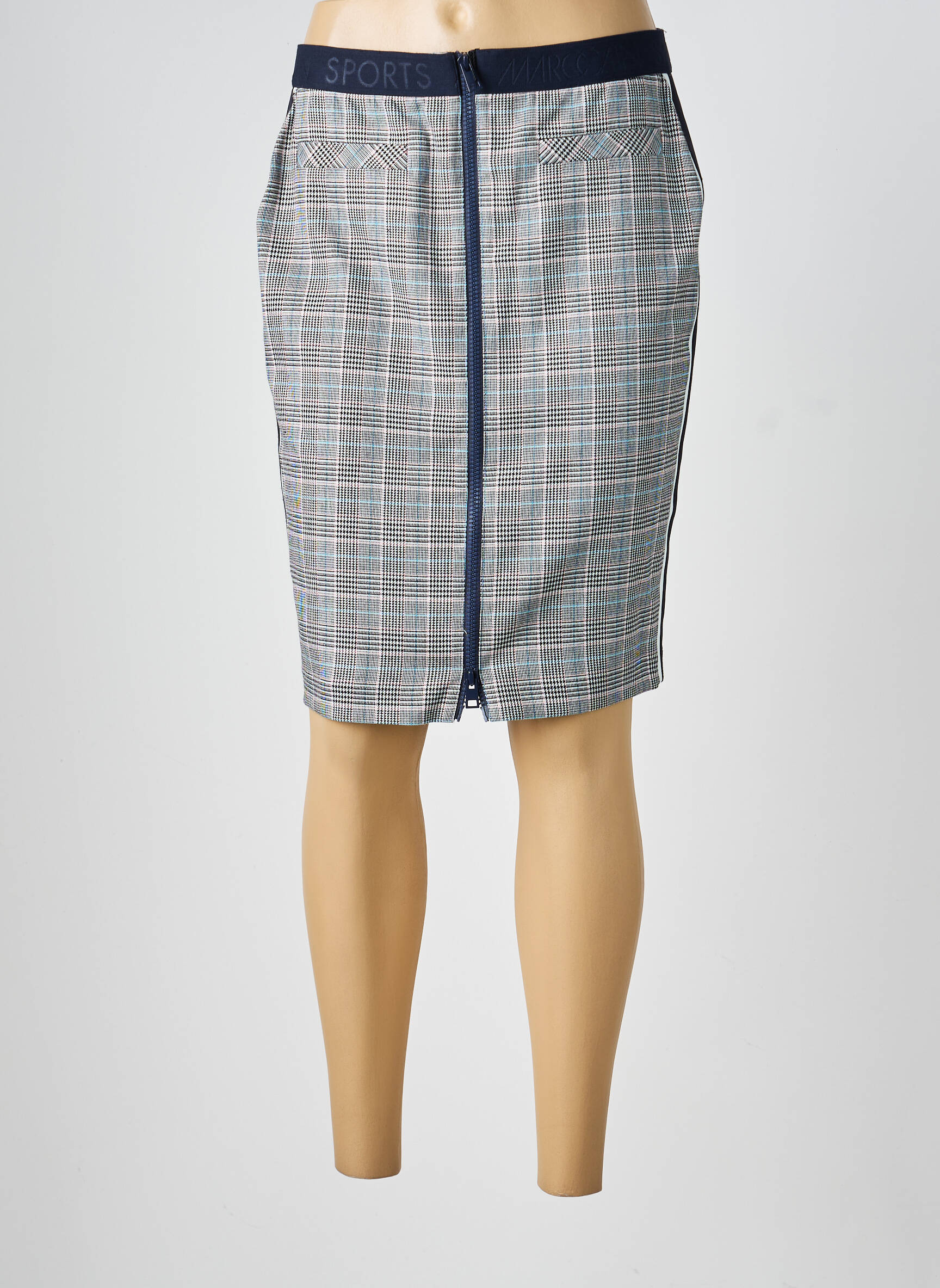 Jupe mi-longue stretch bleu MARC CAIN femme