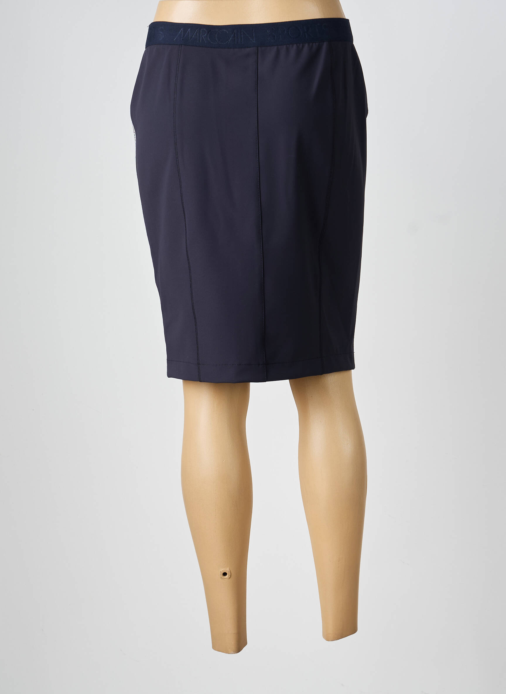 Jupe mi-longue stretch bleu MARC CAIN femme