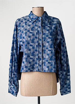 Chemisier manches longues manches longues bleu GARCONNE femme