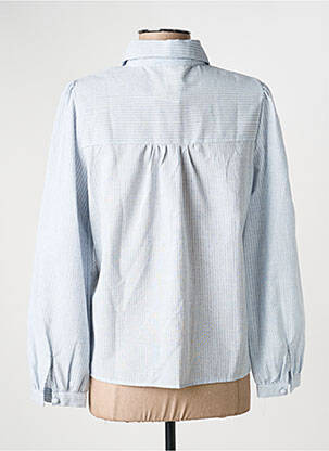 Chemisier tissage crêpe manches longues bleu CERISE BLUE femme
