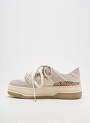 Baskets bout rond talon plat jusqu'à 3cm beige MARQUIIZ femme