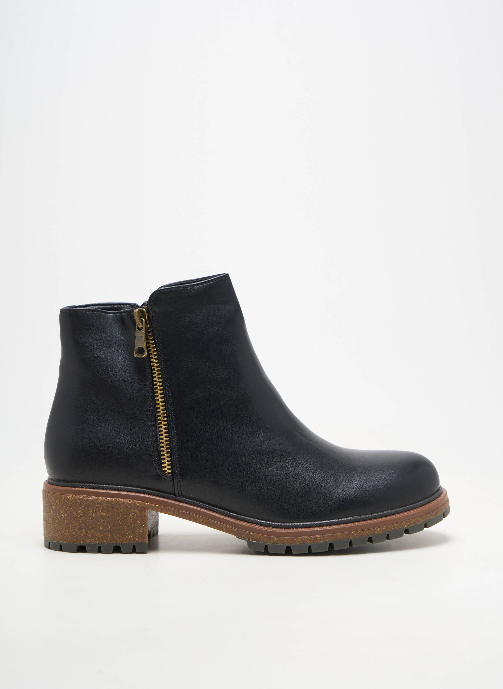 Bottines/boots matière lisse talon de 4 à 6cm noir IDEAL SHOES femme
