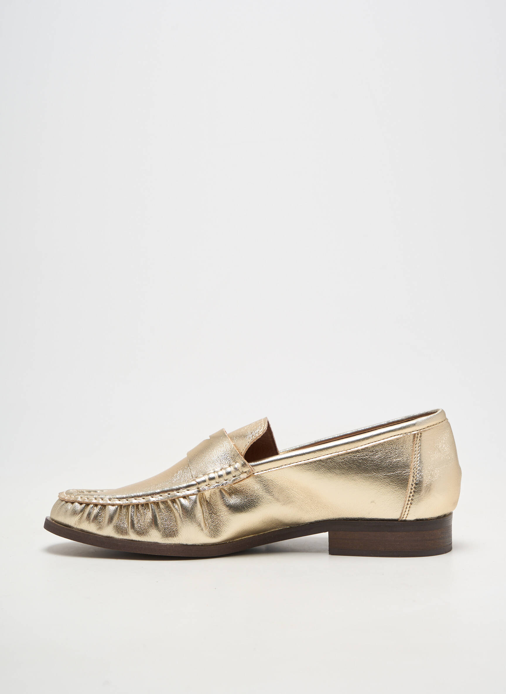 Mocassins matière lisse talon plat jusqu'à 3cm or BELLUCCI femme